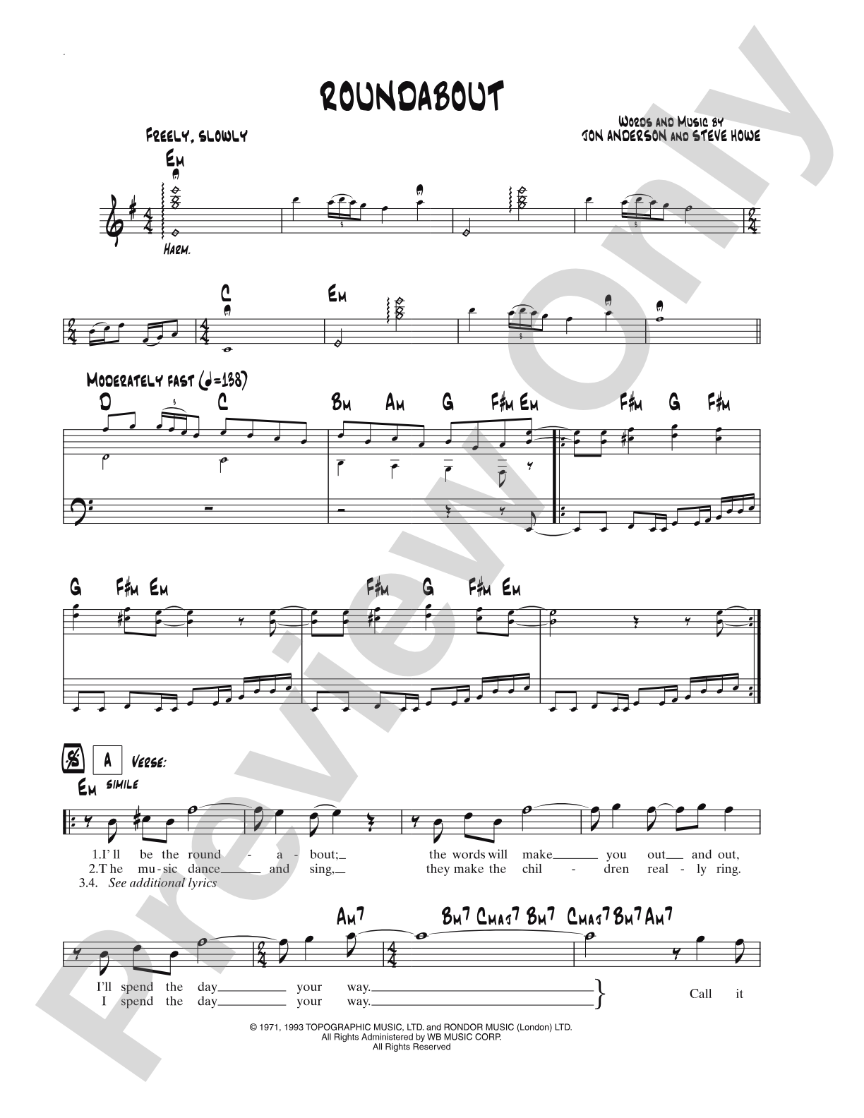 Roundabout: Lead Sheet