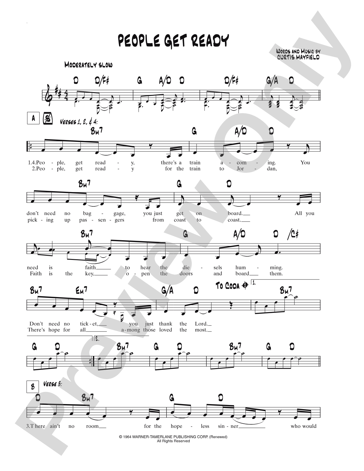 People Get Ready: Lead Sheet