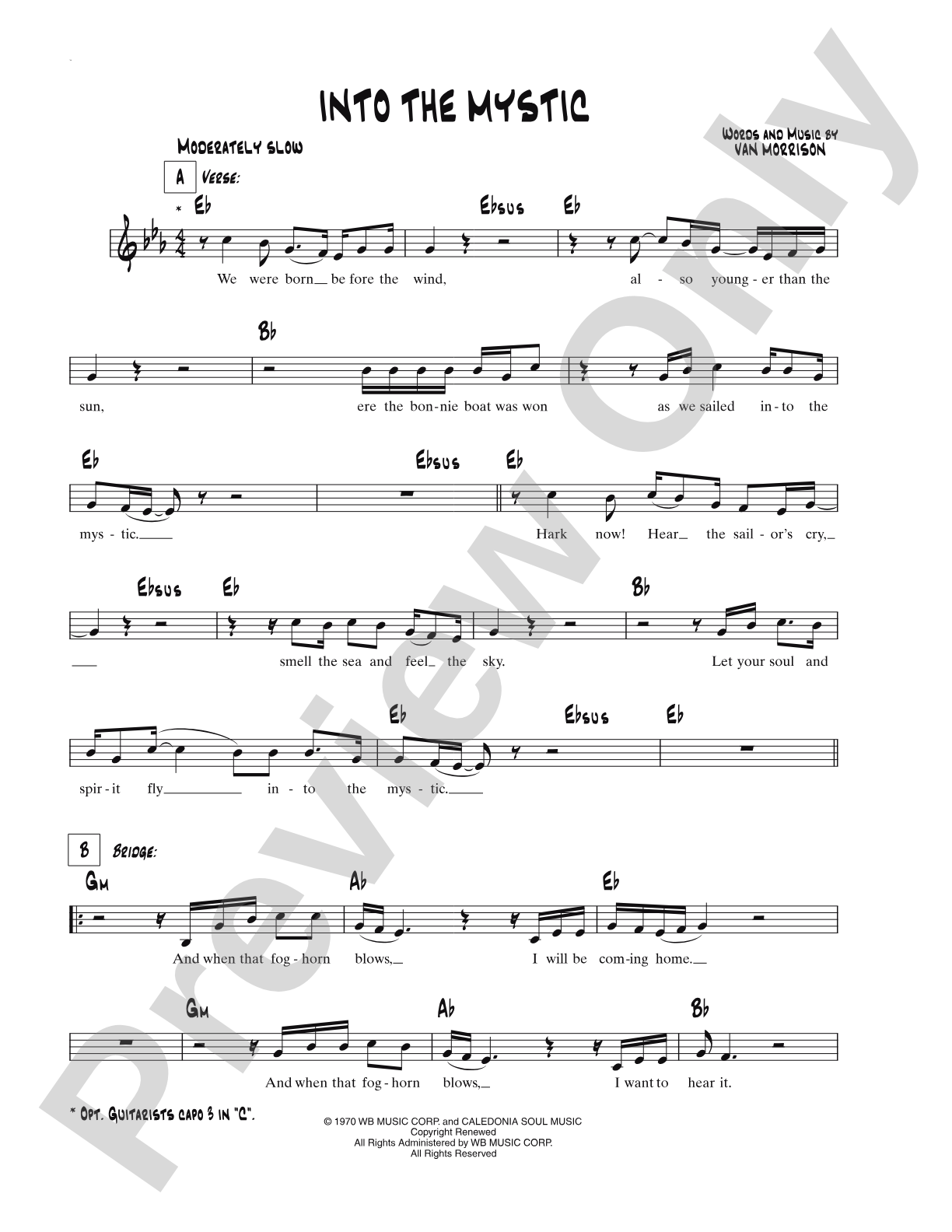 Into The Mystic: Lead Sheet