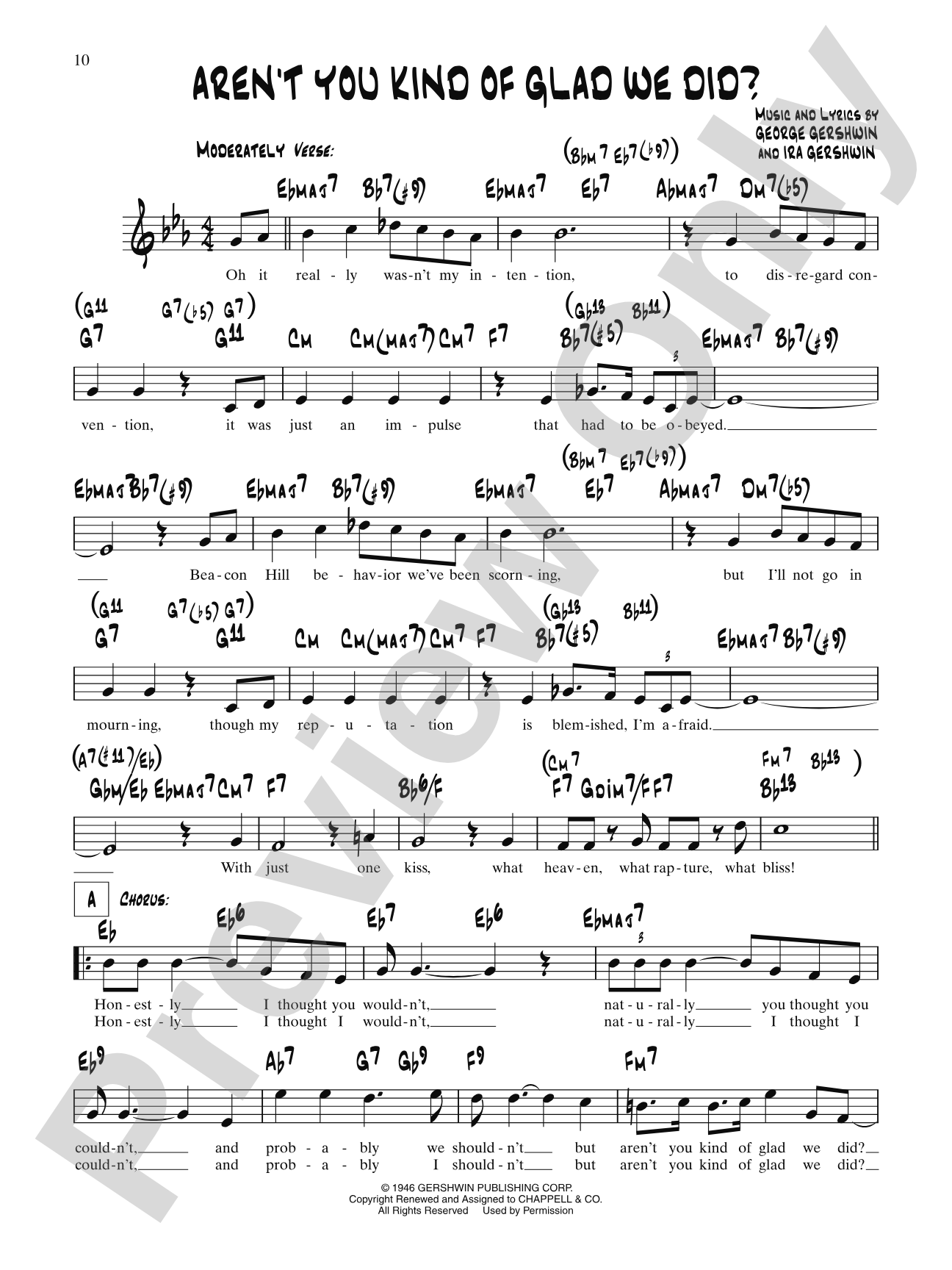 Aren't You Kind Of Glad We Did?: Lead Sheet