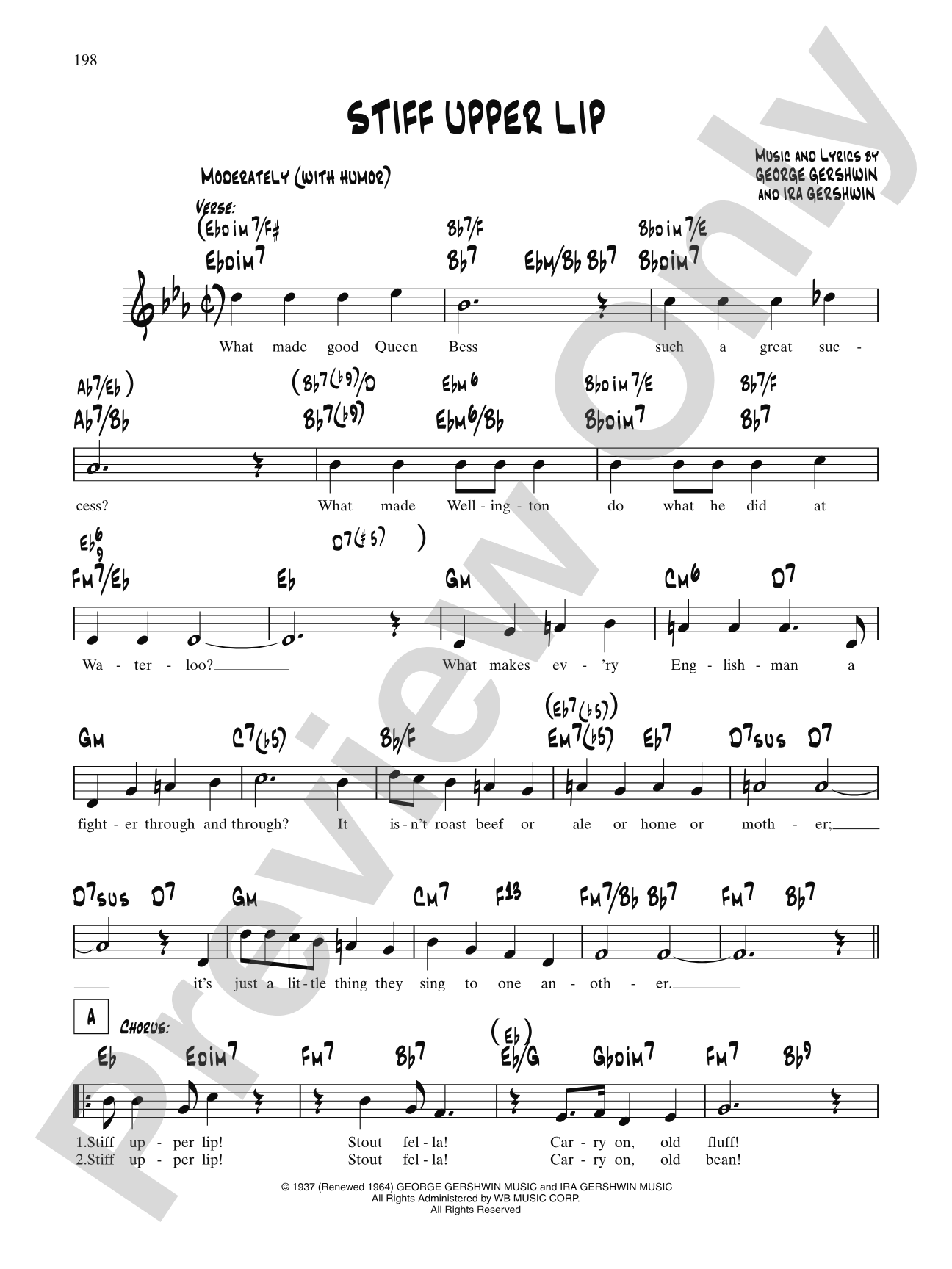 Stiff Upper Lip: Lead Sheet