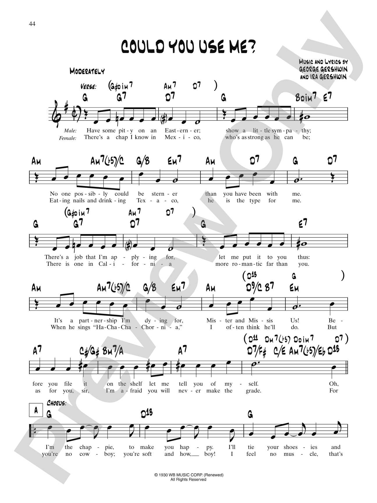 Could You Use Me?: Lead Sheet