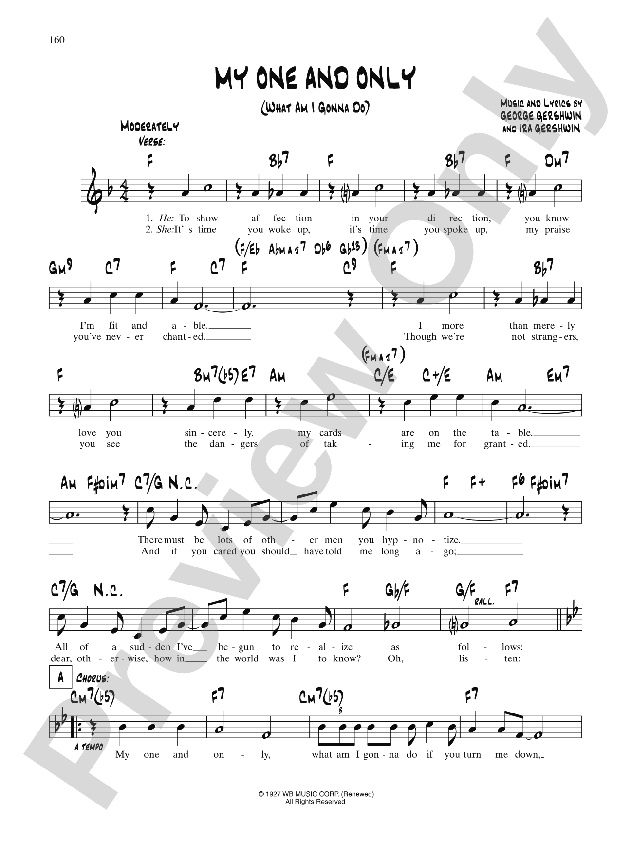 My One And Only: Lead Sheet