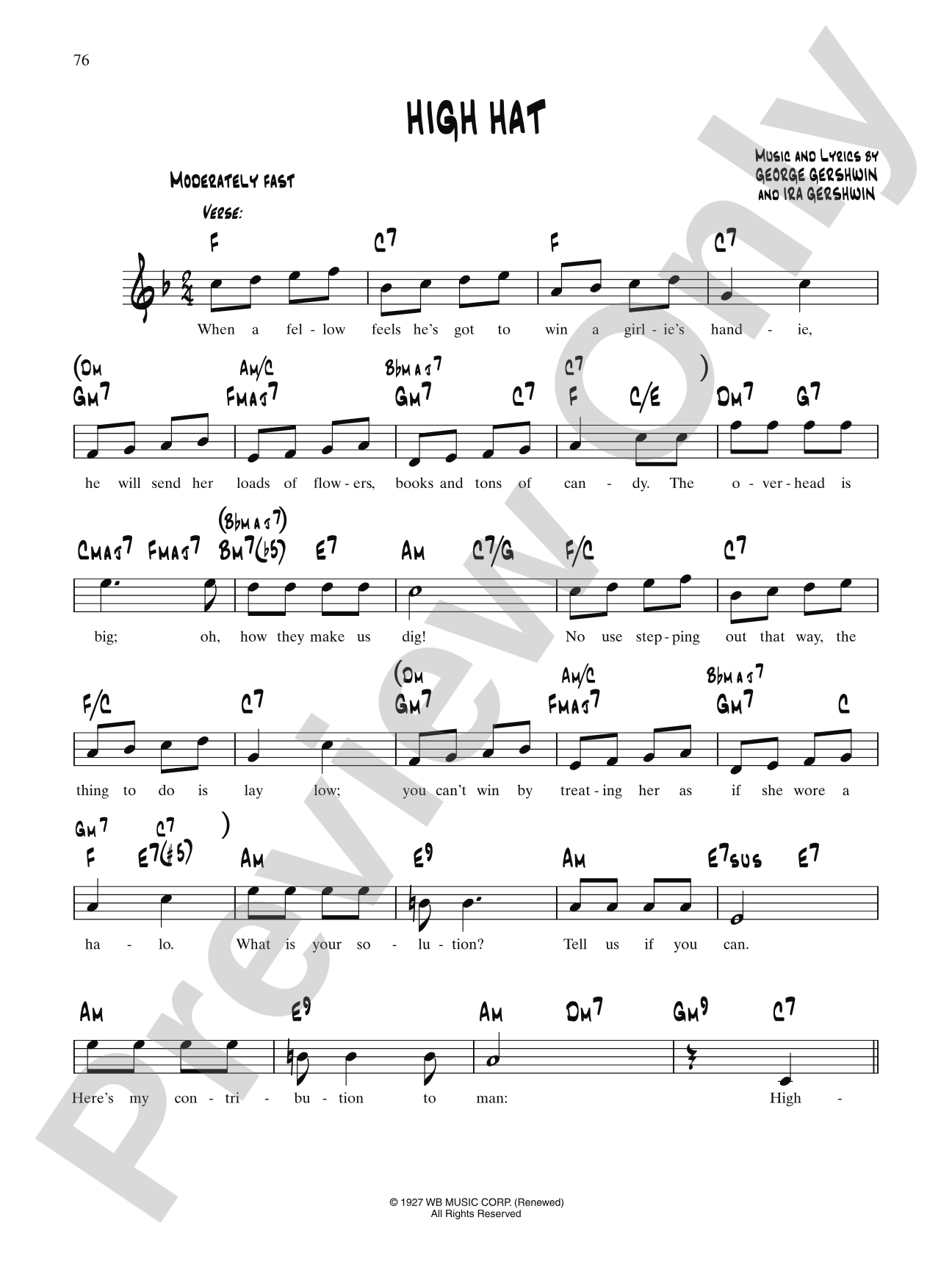 High Hat: Lead Sheet