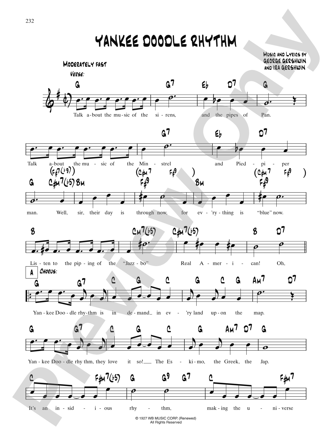 Yankee Doodle Rhythm: Lead Sheet