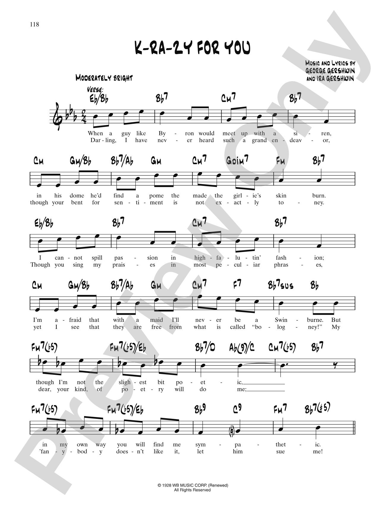 K-ra-zy For You: Lead Sheet
