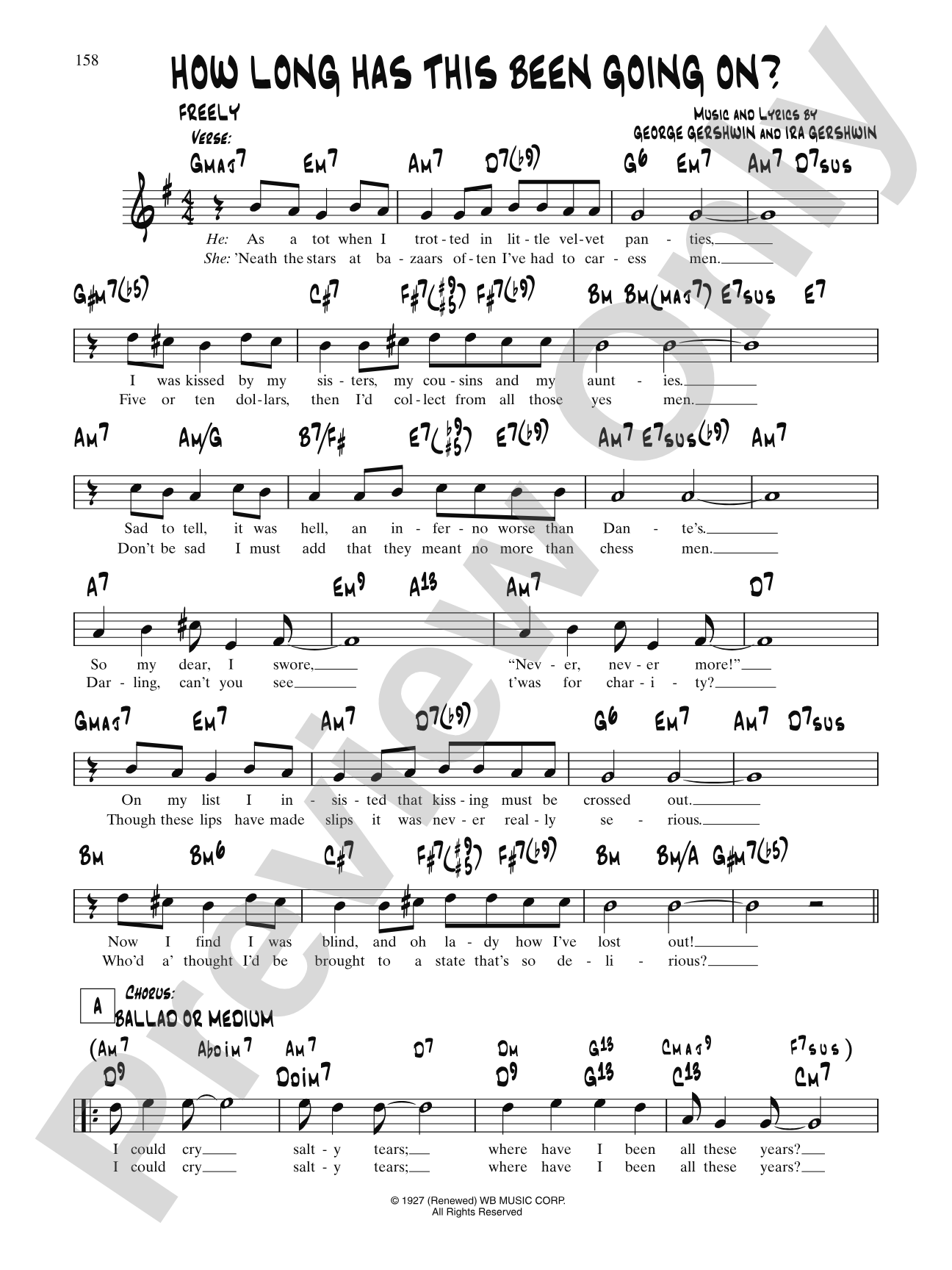 How Long Has This Been Going On? (From "Rosalie"): Lead Sheet