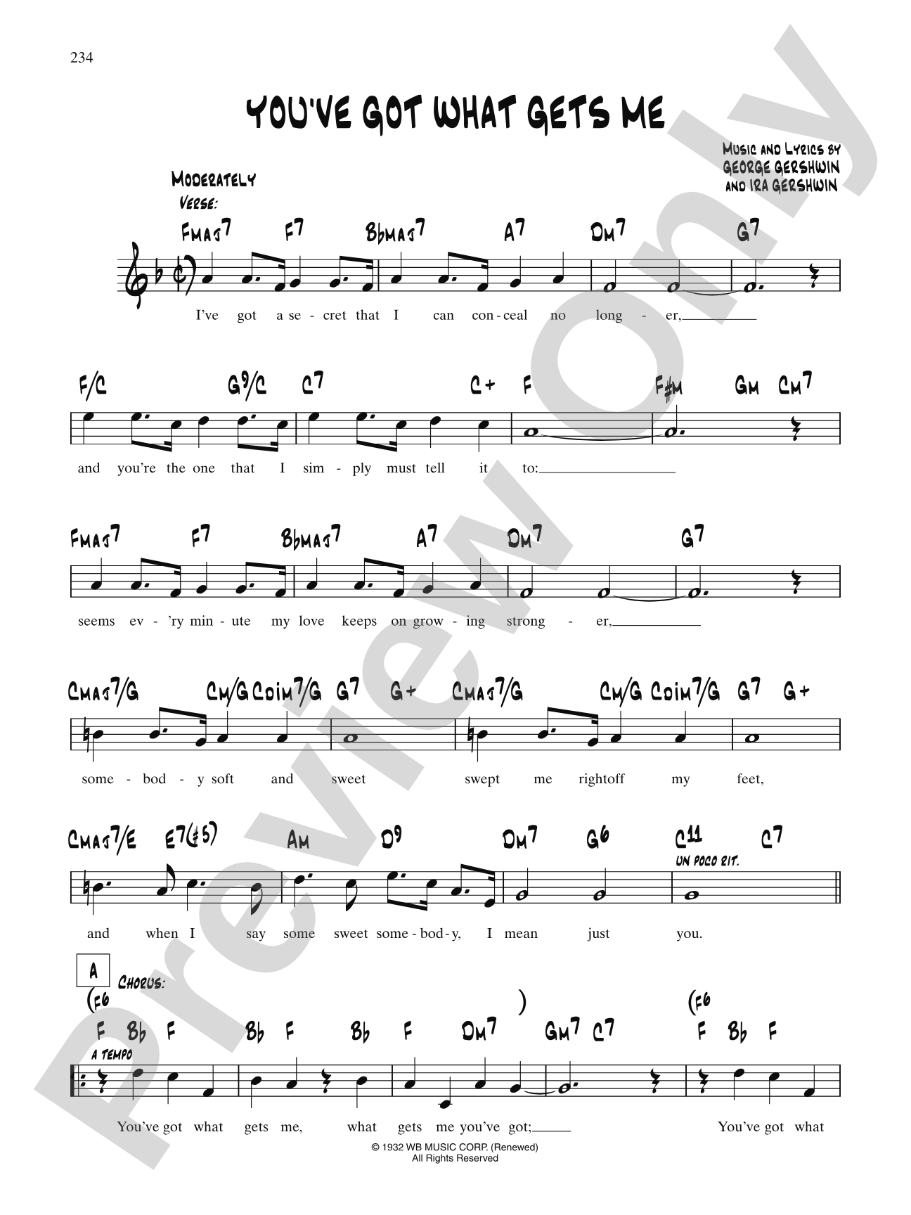 You've Got What Gets Me: Lead Sheet