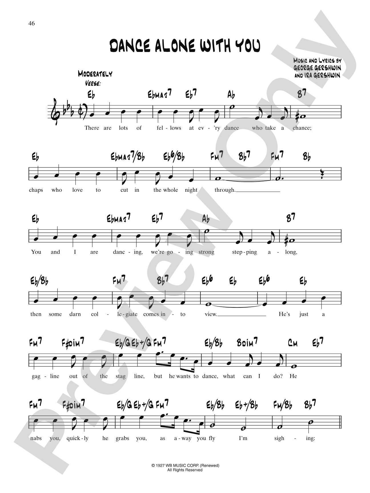 Dance Alone With You: Lead Sheet