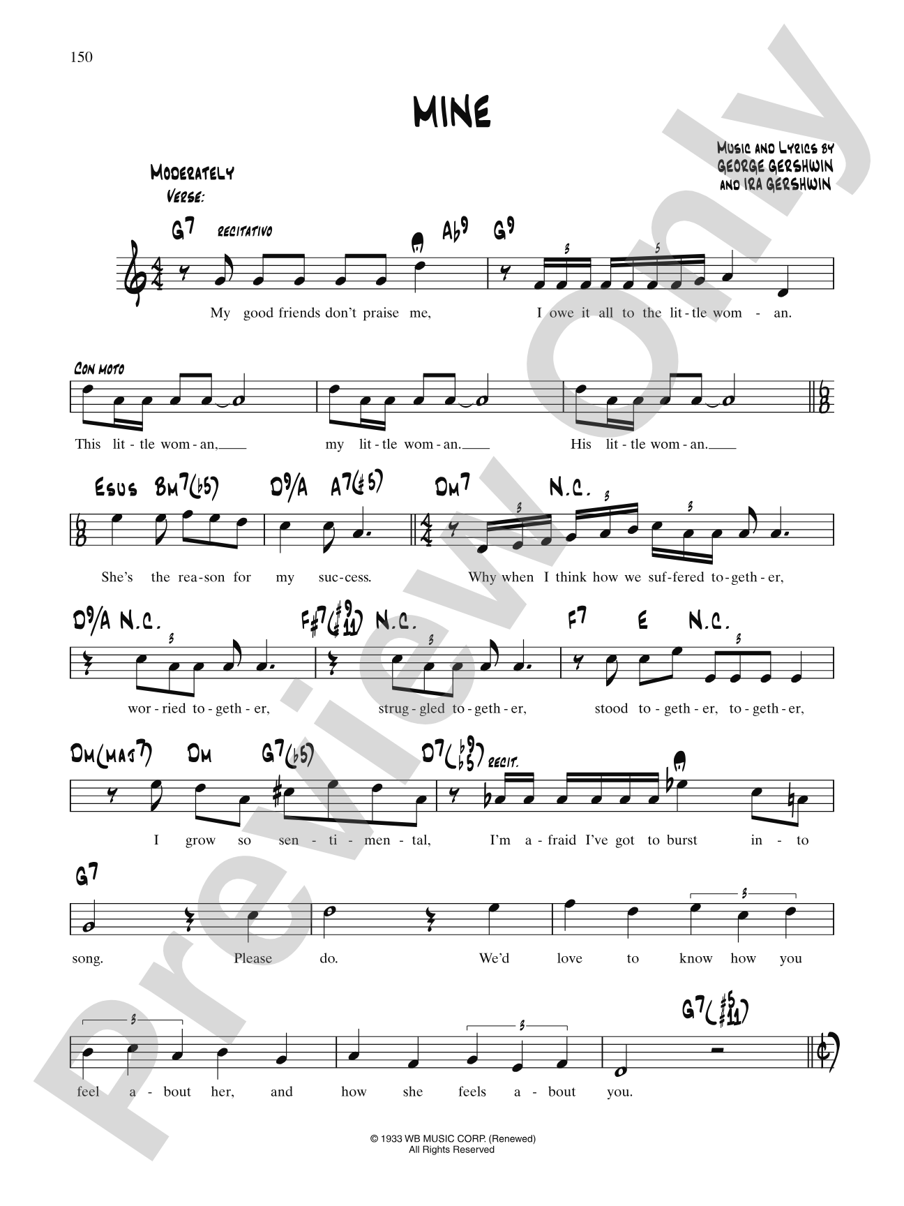 Mine (From "Let 'em Eat Cake"): Lead Sheet