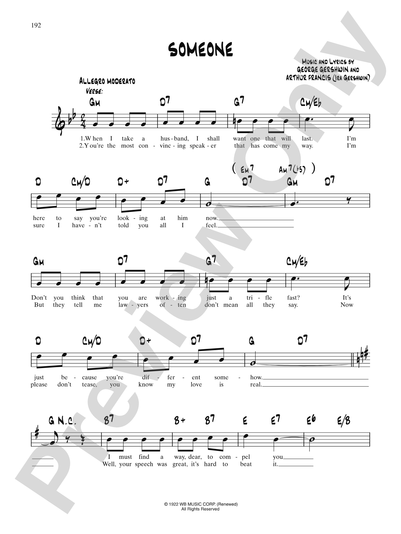 Someone: Lead Sheet