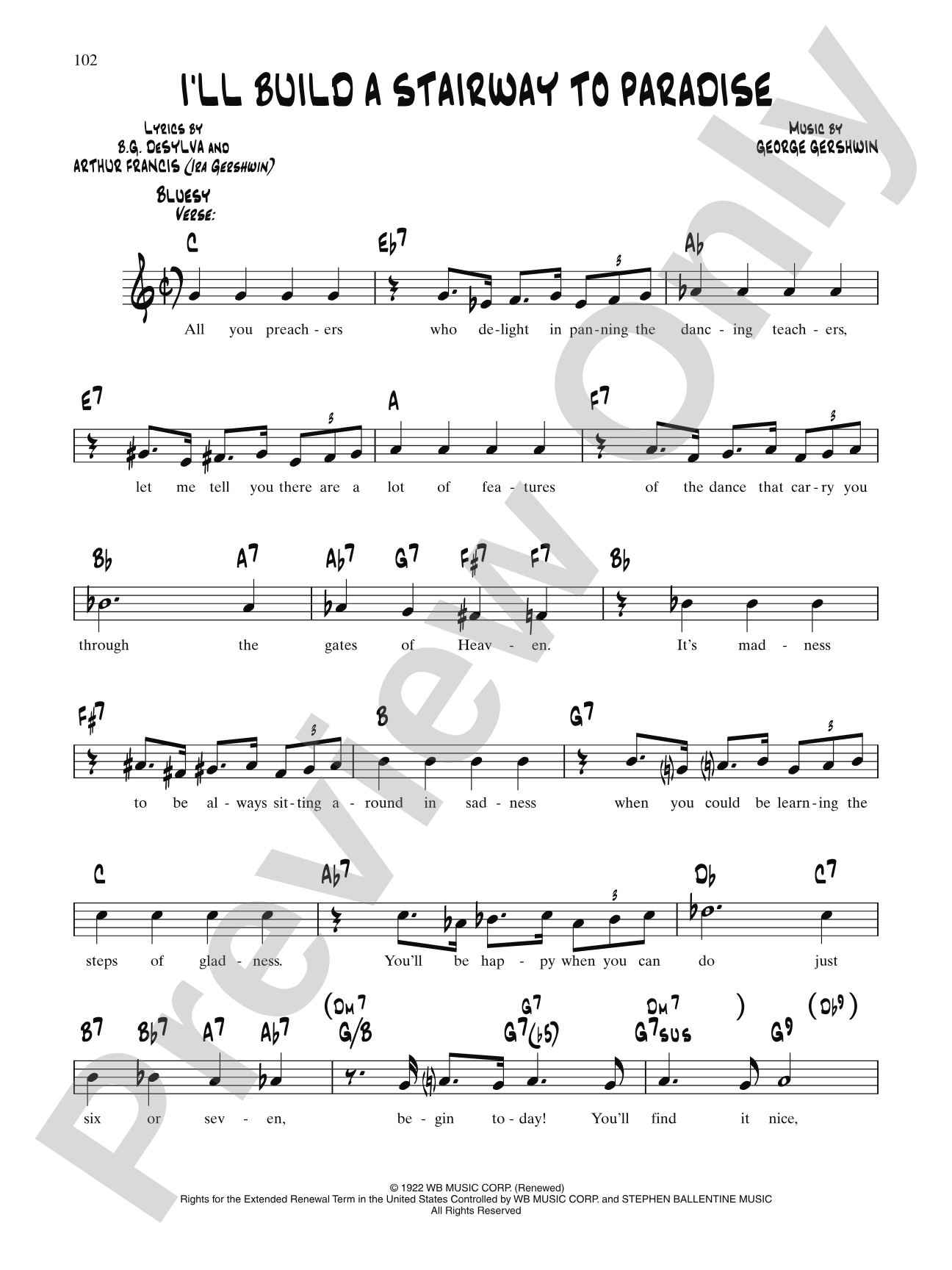 I'll Build A Stairway To Paradise: Lead Sheet