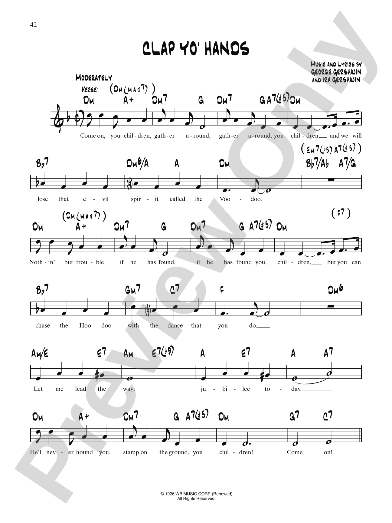 Clap Yo' Hands (From "Oh, Kay!"): Lead Sheet