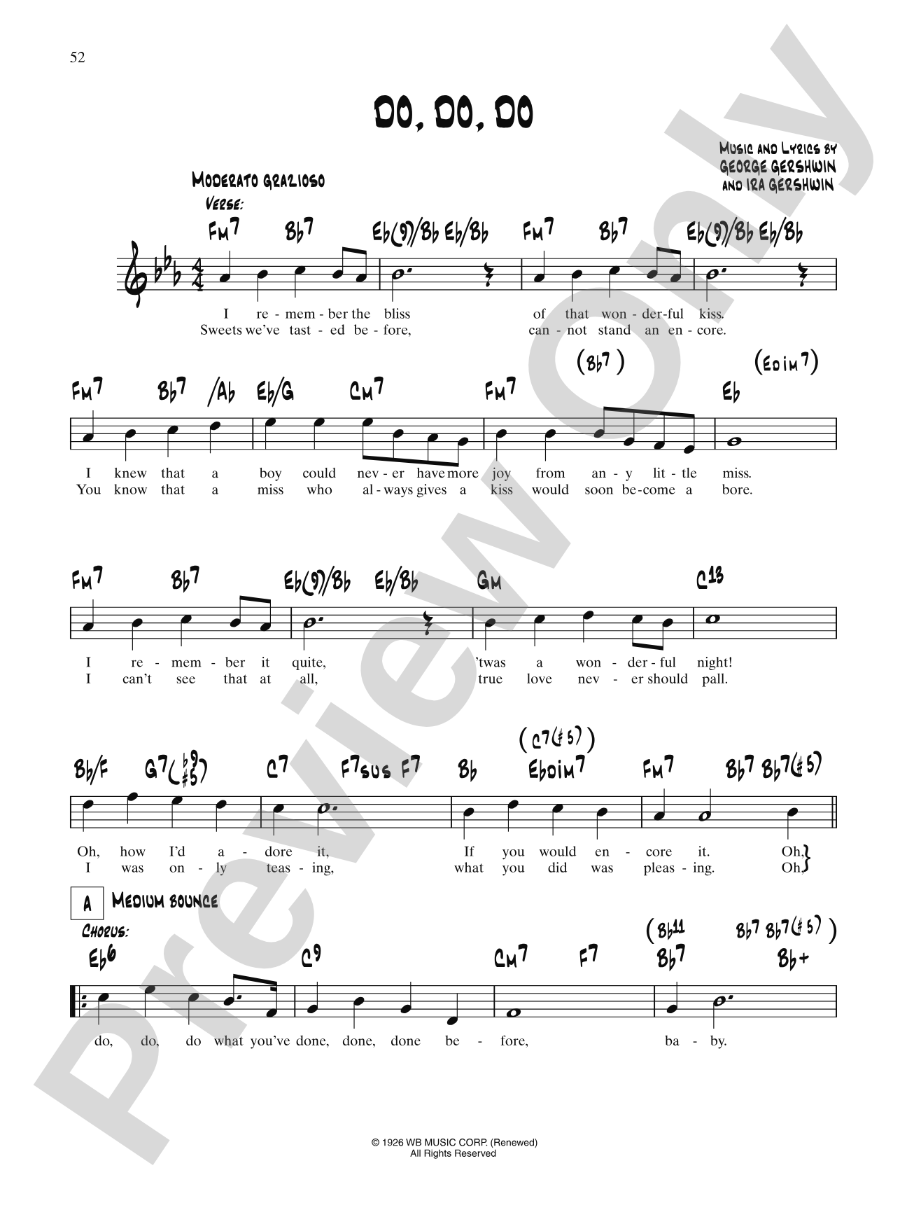 Do-do-do (From "Oh, Kay!"): Lead Sheet