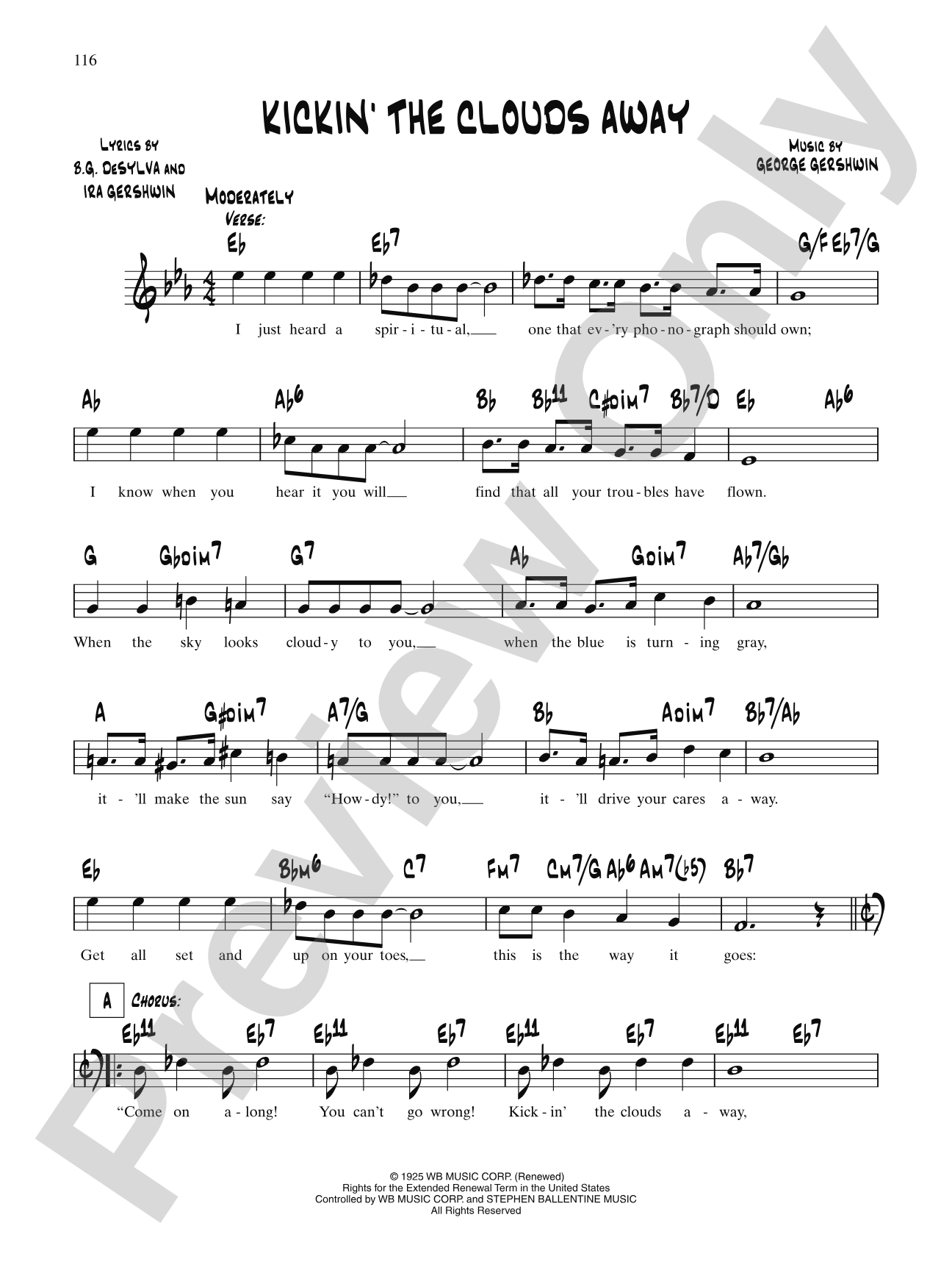 Kickin' The Clouds Away: Lead Sheet