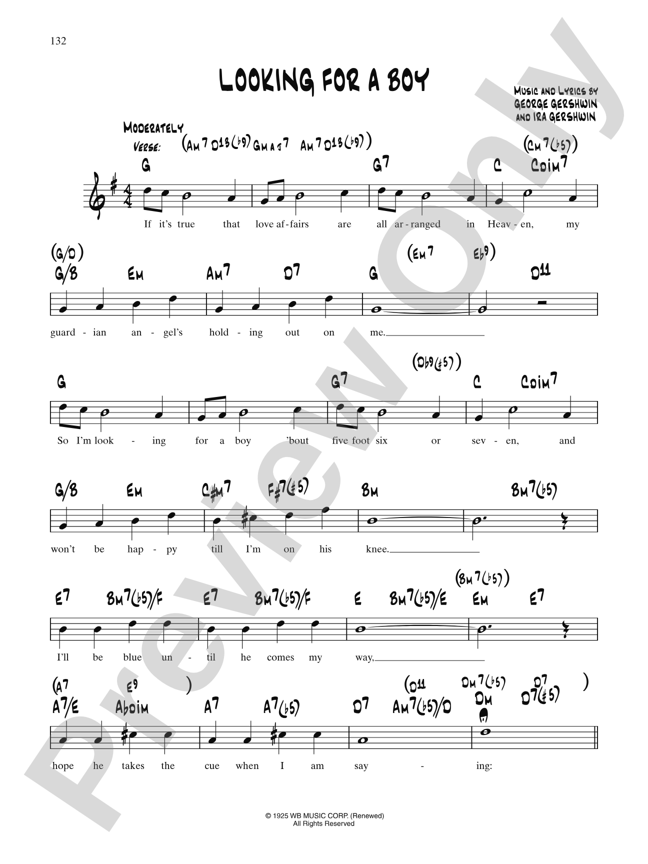 Looking For A Boy: Lead Sheet