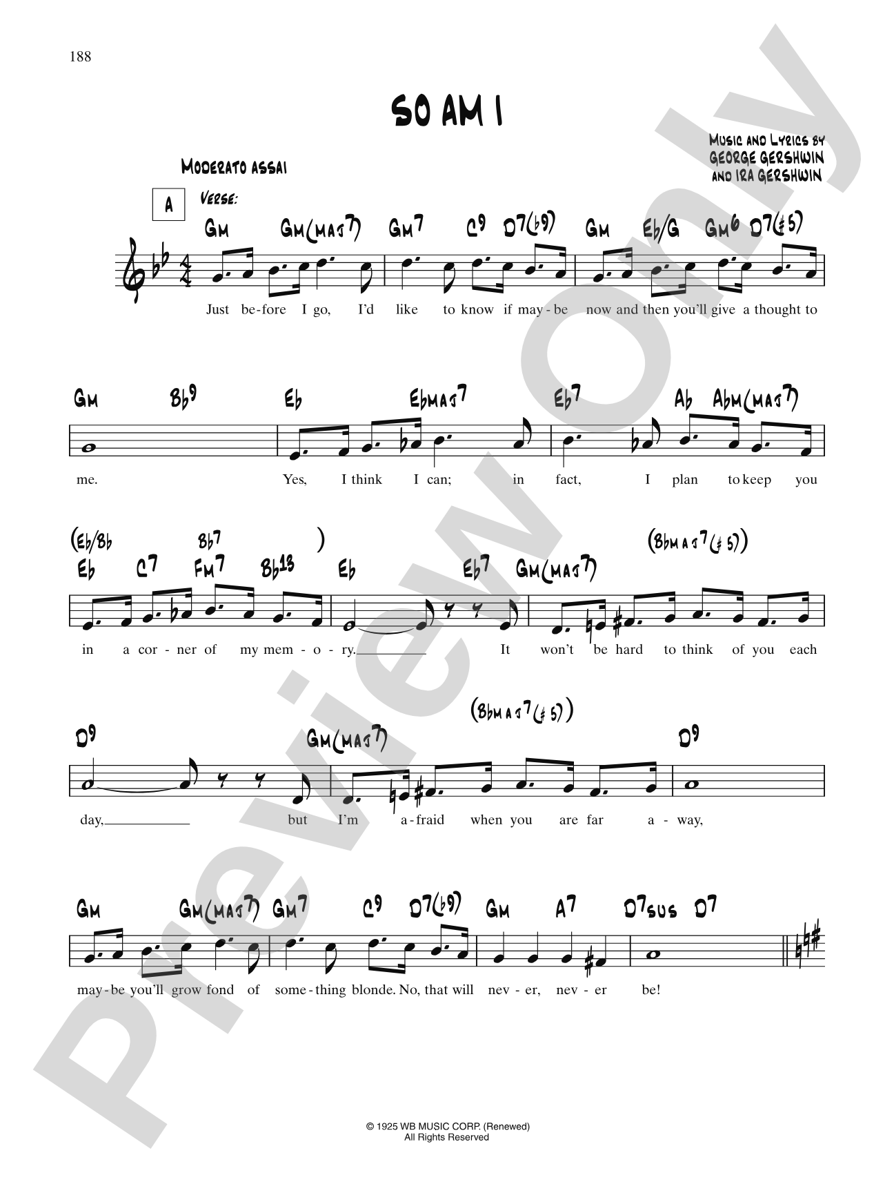 So Am I: Lead Sheet