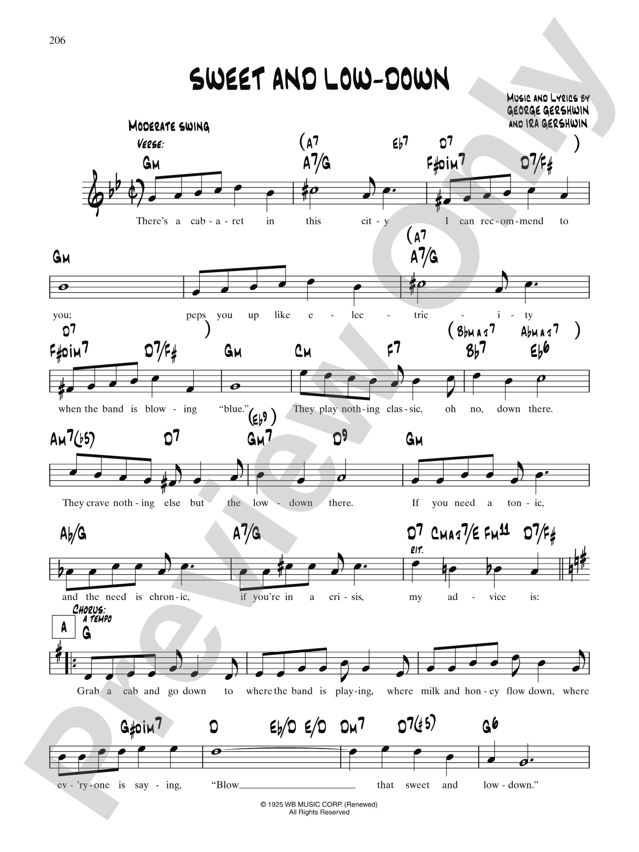 Sweet And Low Down: Lead Sheet
