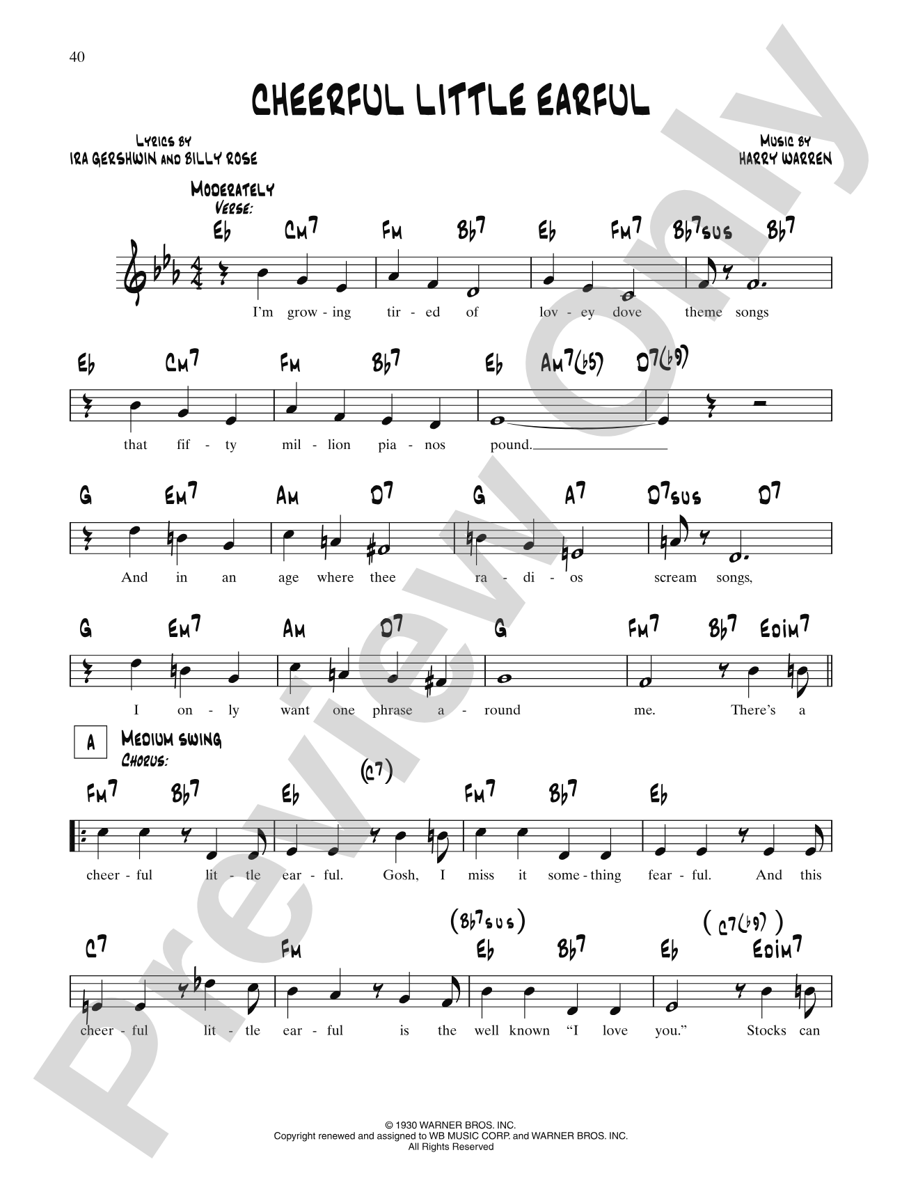 Cheerful Little Earful: Lead Sheet