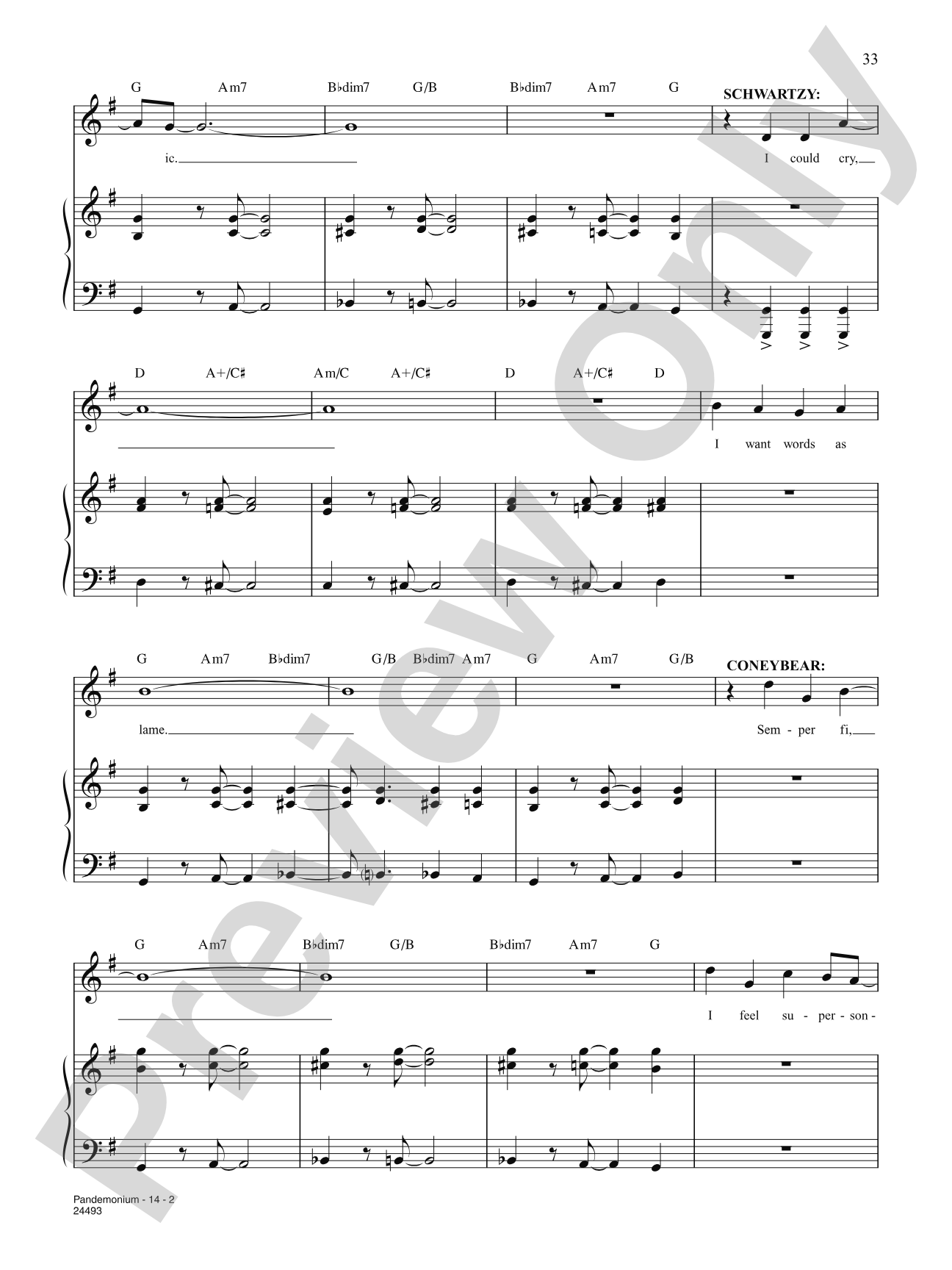 Pandemonium (from "The 25th Annual Putnam County Spelling Bee"): Piano/Vocal/Chords