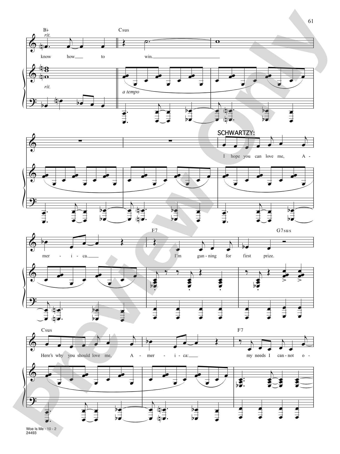 Woe Is Me (from "The 25th Annual Putnam County Spelling Bee"): Piano/Vocal/Chords