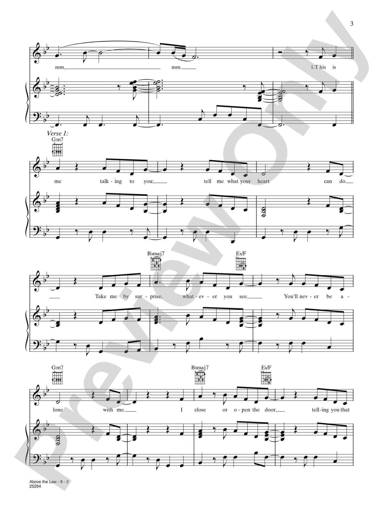 Above The Law: Piano/Vocal/Chords