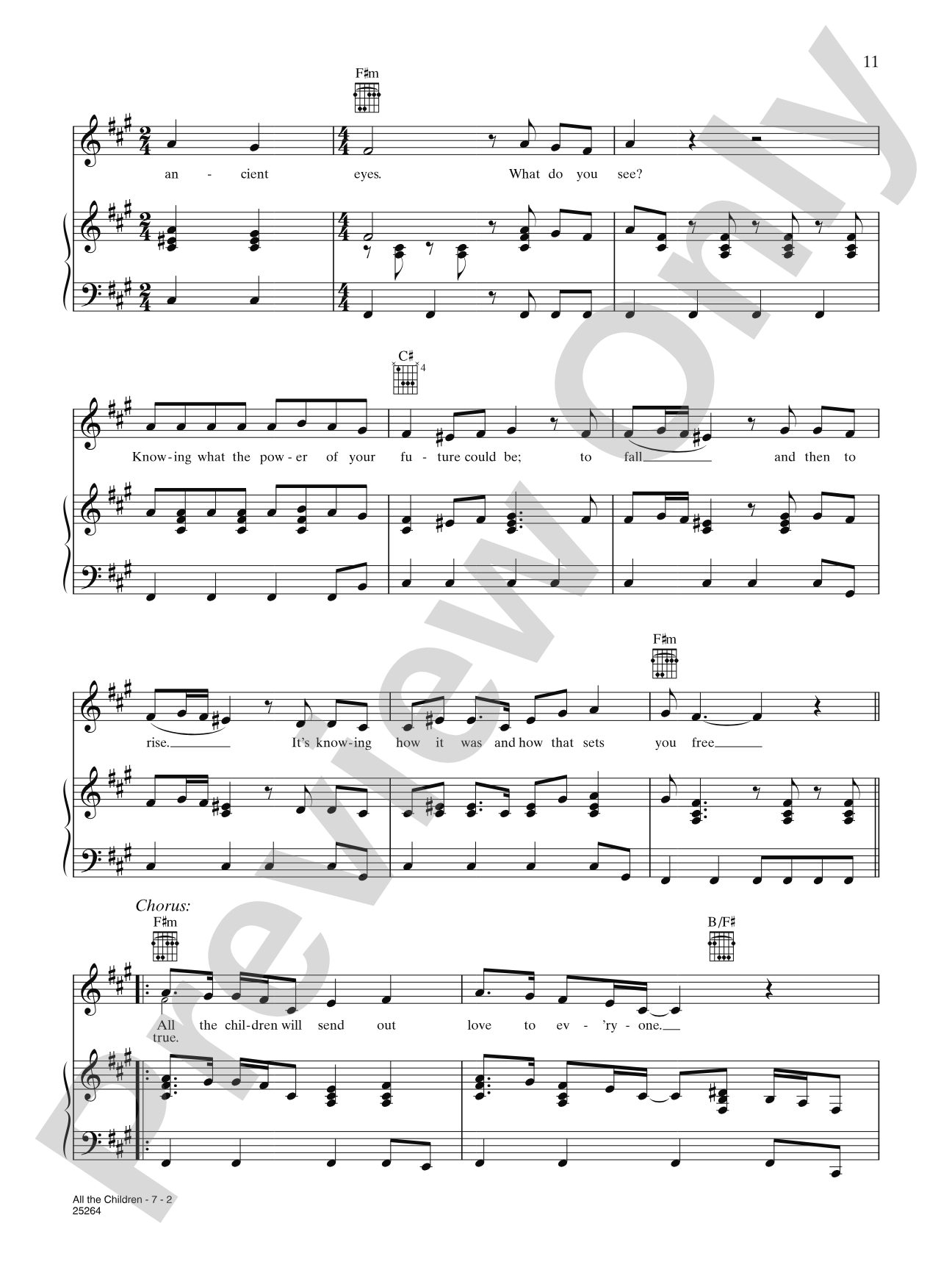 All The Children: Piano/Vocal/Chords