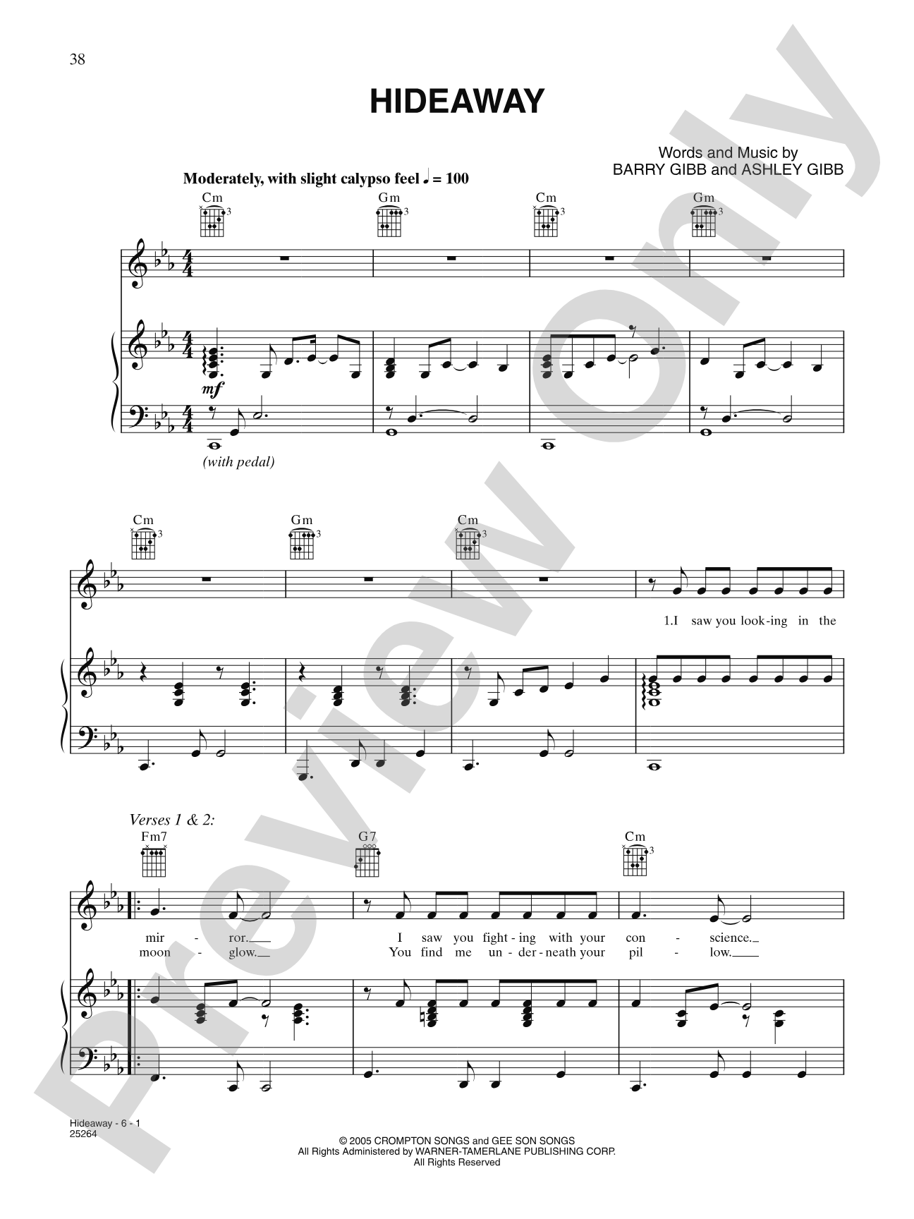 Hideaway: Piano/Vocal/Chords
