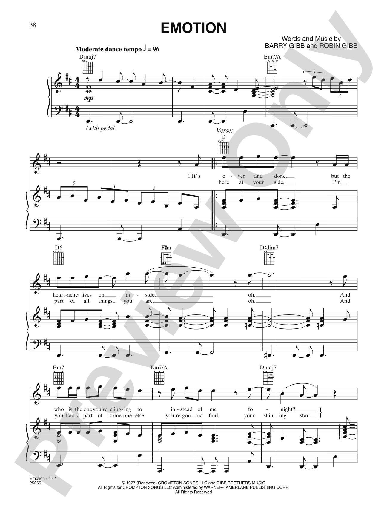 Emotion: Piano/Vocal/Chords