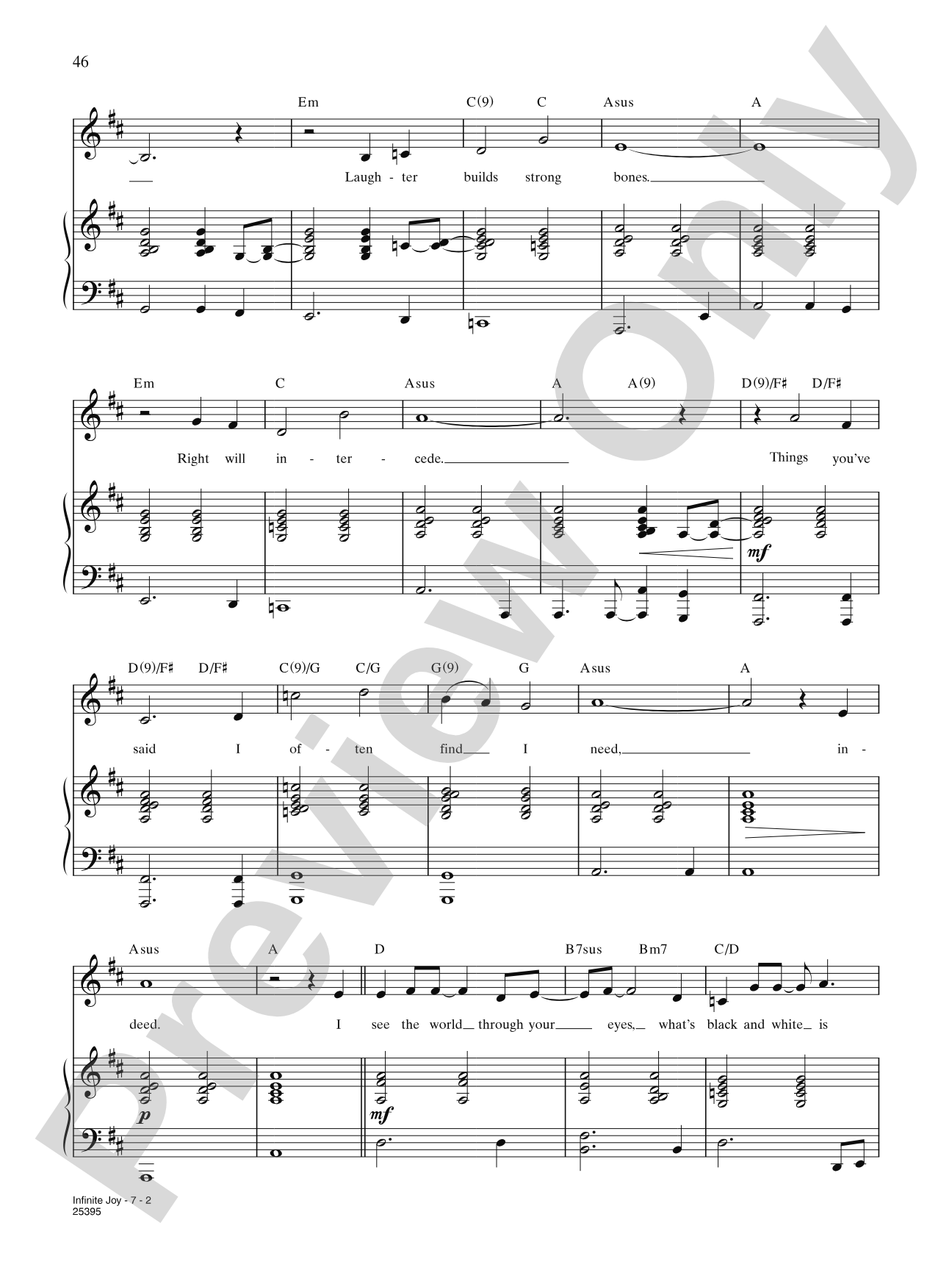Infinite Joy (from "Elegies: A Song Cycle"): Piano/Vocal/Chords