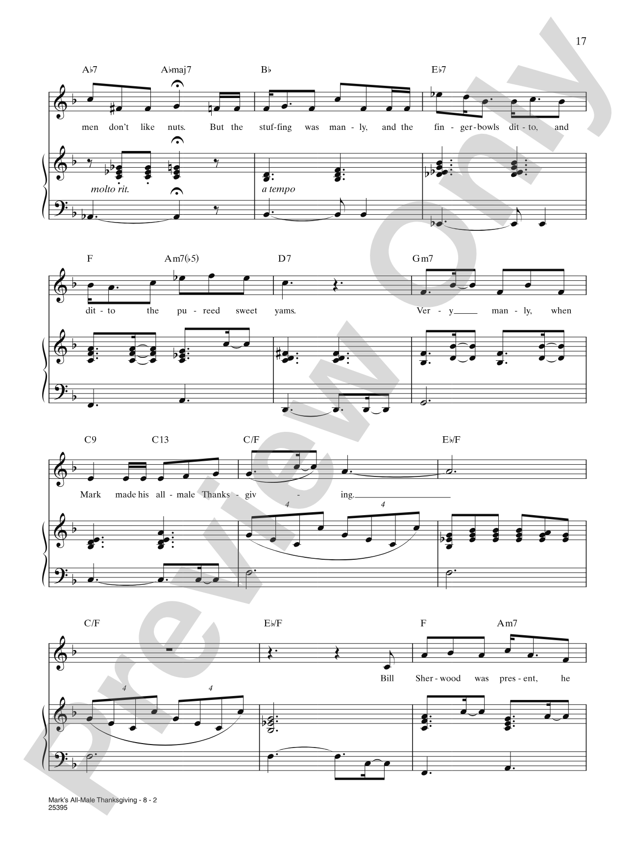 Mark's All-Male Thanksgiving (from "Elegies: A Song Cycle"): Piano/Vocal/Chords