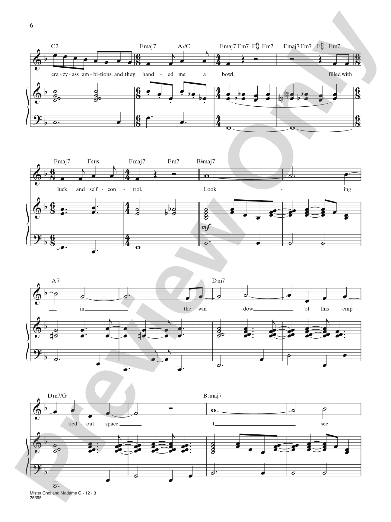 Mister Choi and Madame G (from "Elegies: A Song Cycle"): Piano/Vocal/Chords