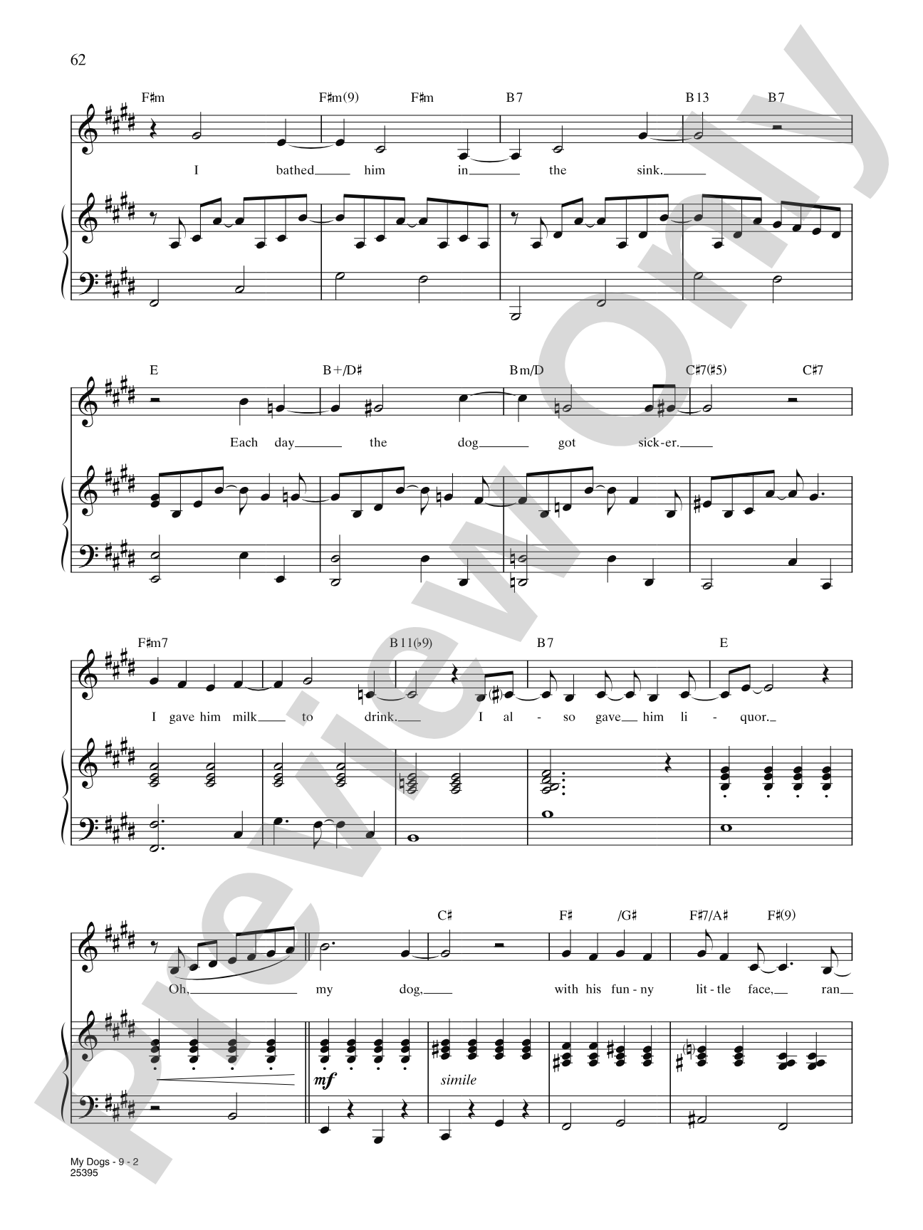 My Dogs (from "Elegies: A Song Cycle"): Piano/Vocal/Chords