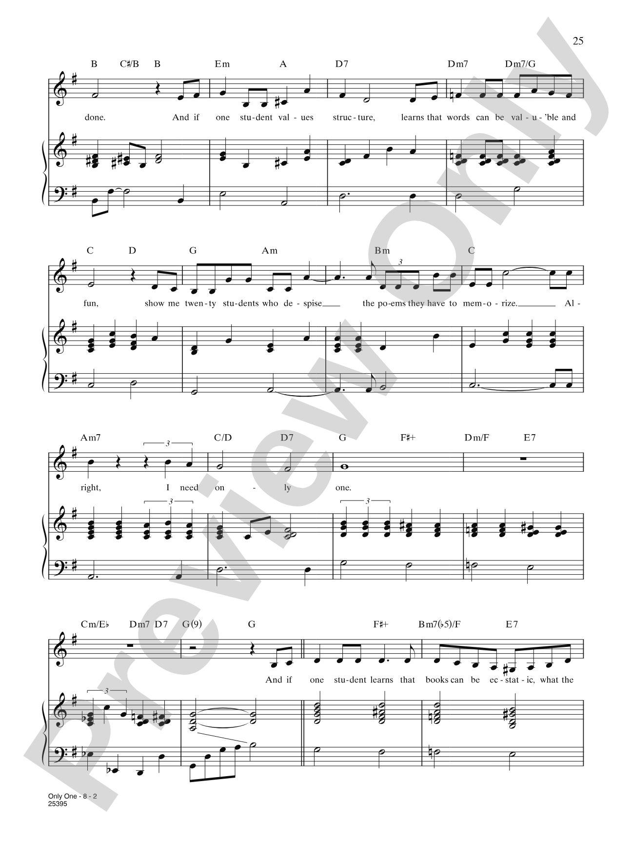 Only One (from "Elegies: A Song Cycle"): Piano/Vocal/Chords