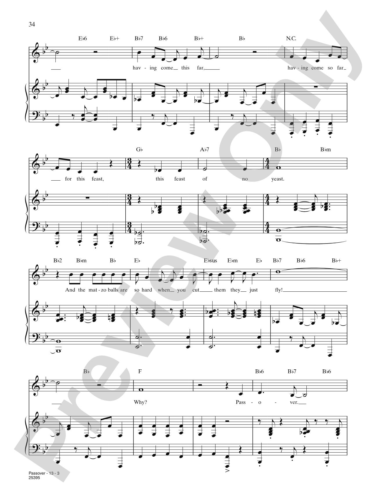 Passover (from "Elegies: A Song Cycle"): Piano/Vocal/Chords