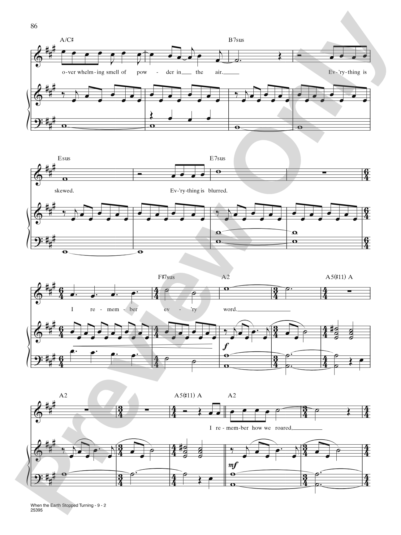 When the Earth Stopped Turning (from "Elegies: A Song Cycle"): Piano/Vocal/Chords