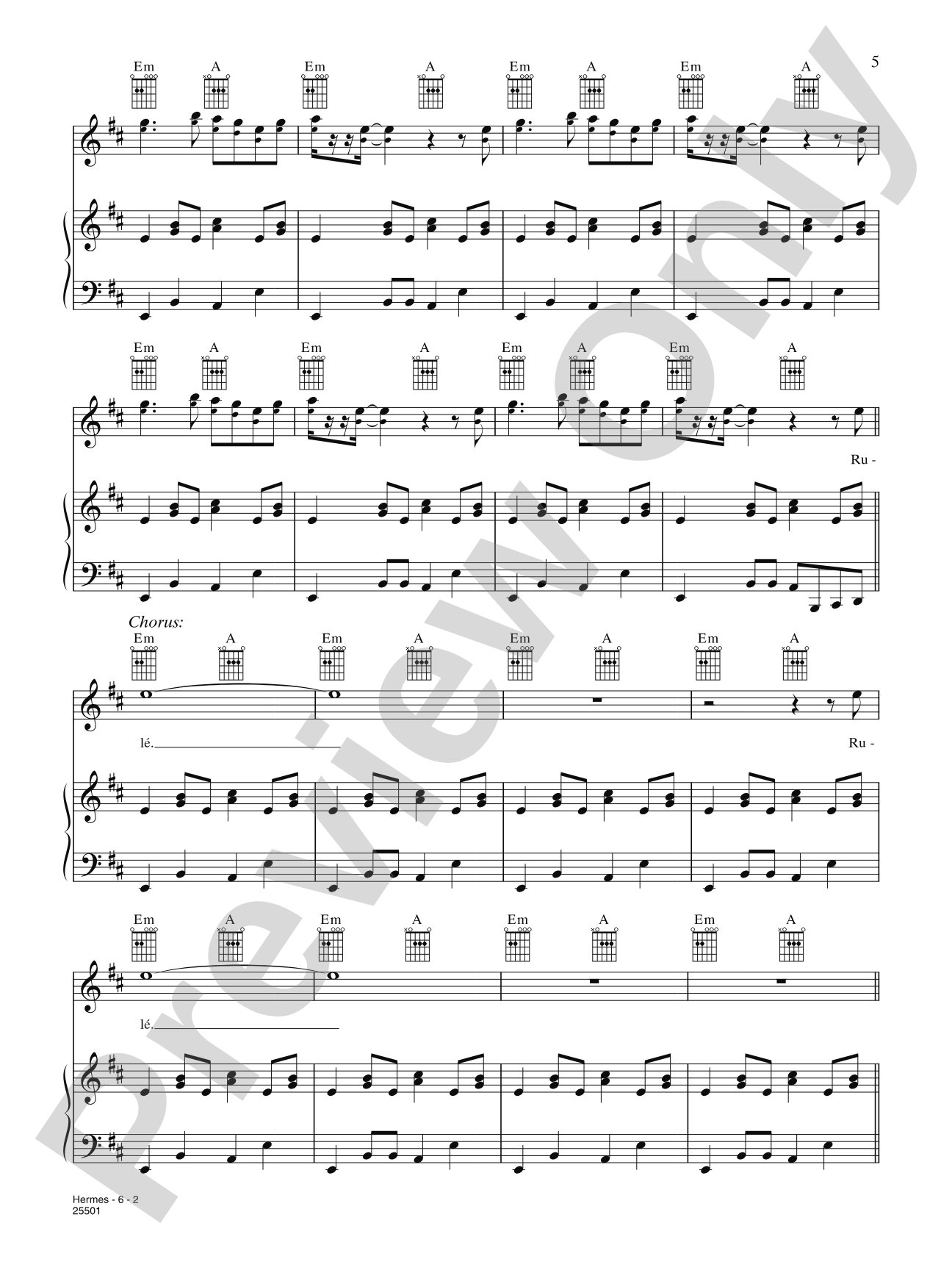 Hermes: Piano/Vocal/Chords