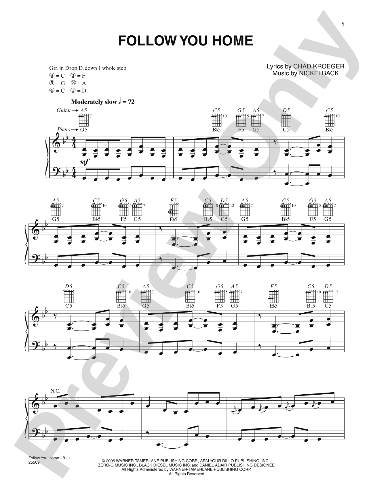 Follow You Home: Piano/Vocal/Chords