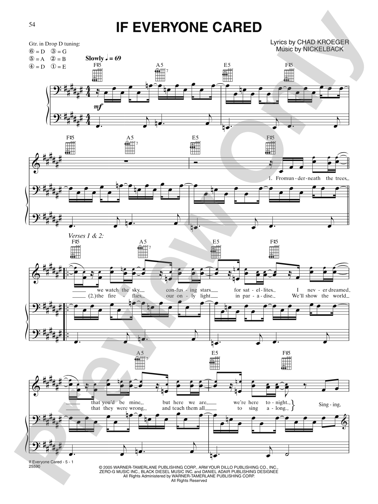 If Everyone Cared: Piano/Vocal/Chords