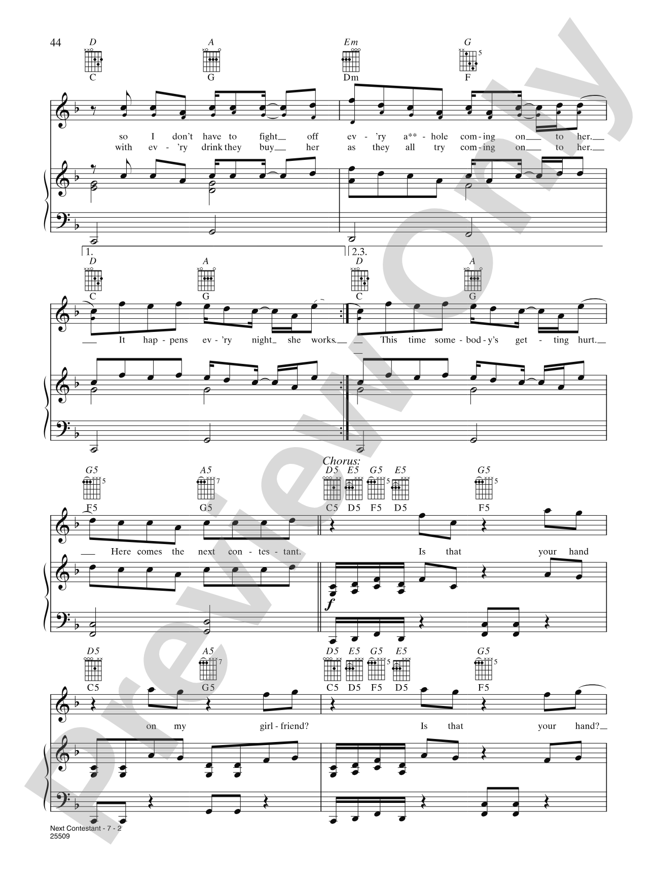 Next Contestant: Piano/Vocal/Chords