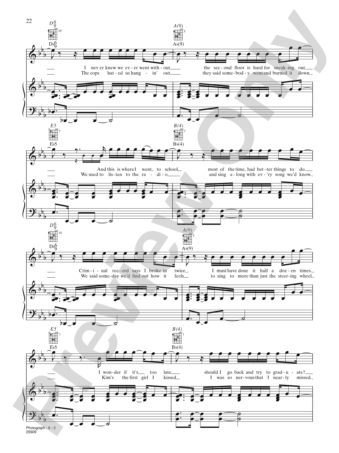 Photograph: Piano/Vocal/Chords