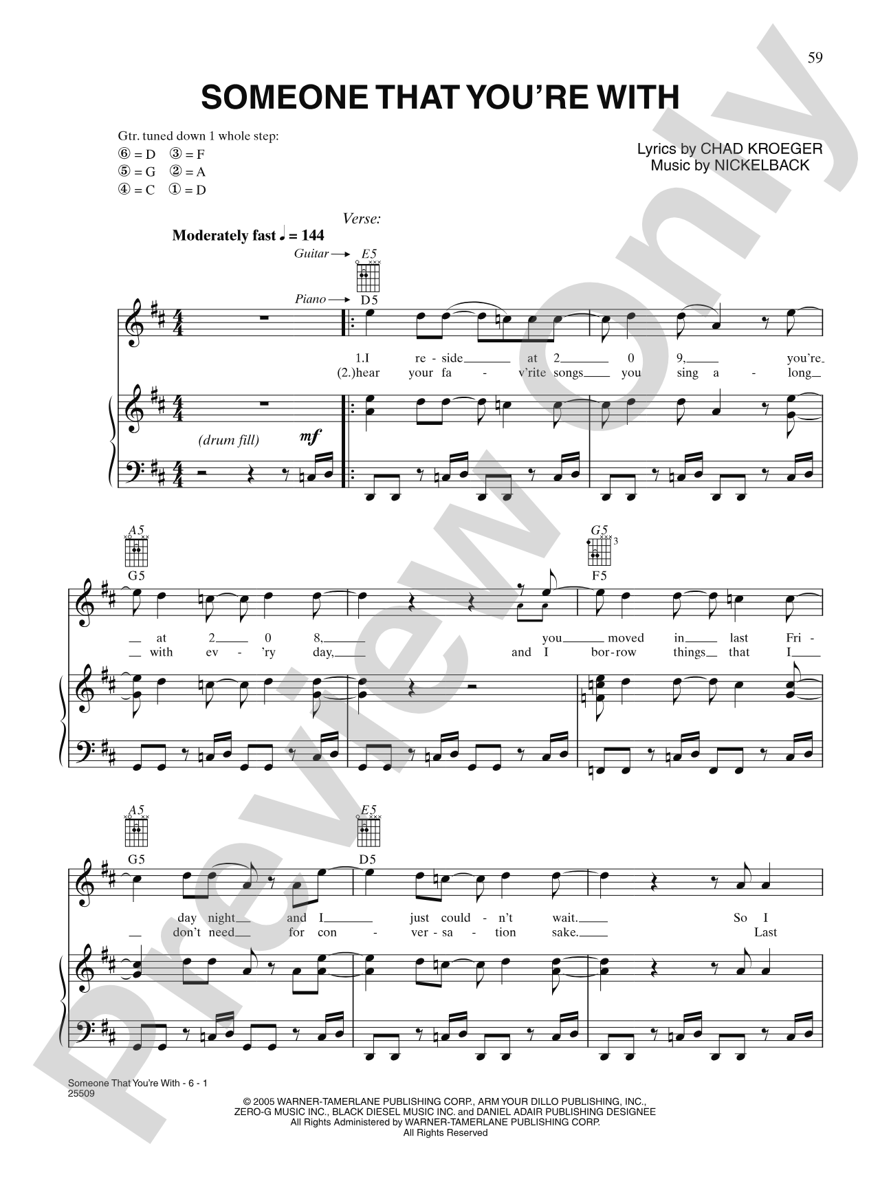 Someone That You're With: Piano/Vocal/Chords