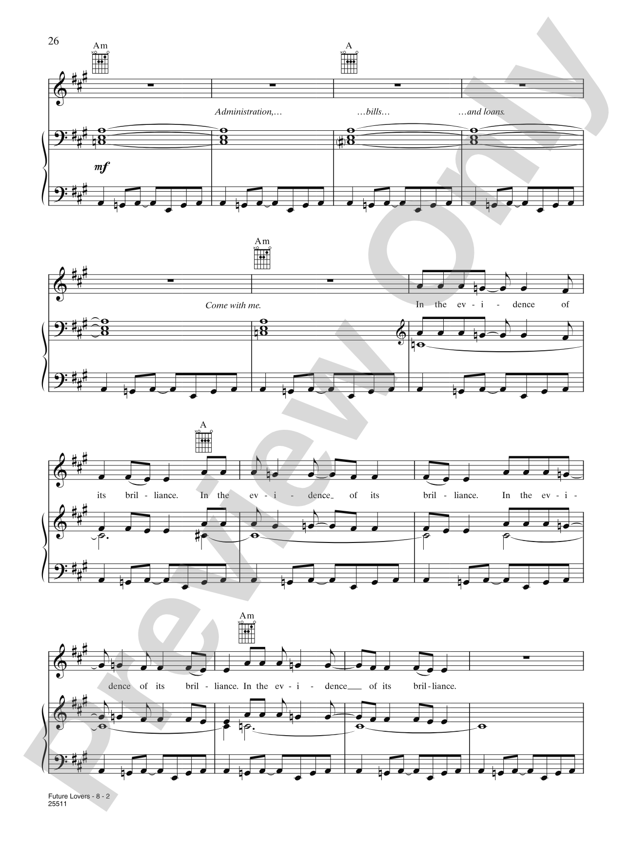 Future Lovers: Piano/Vocal/Chords