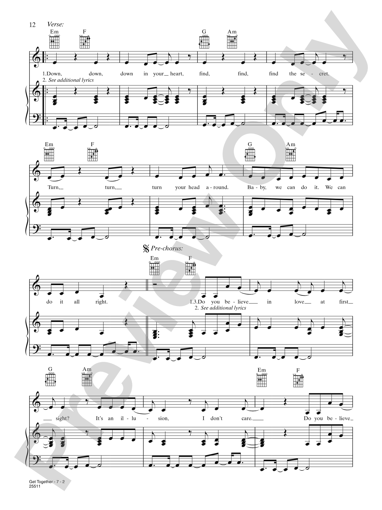 Get Together: Piano/Vocal/Chords