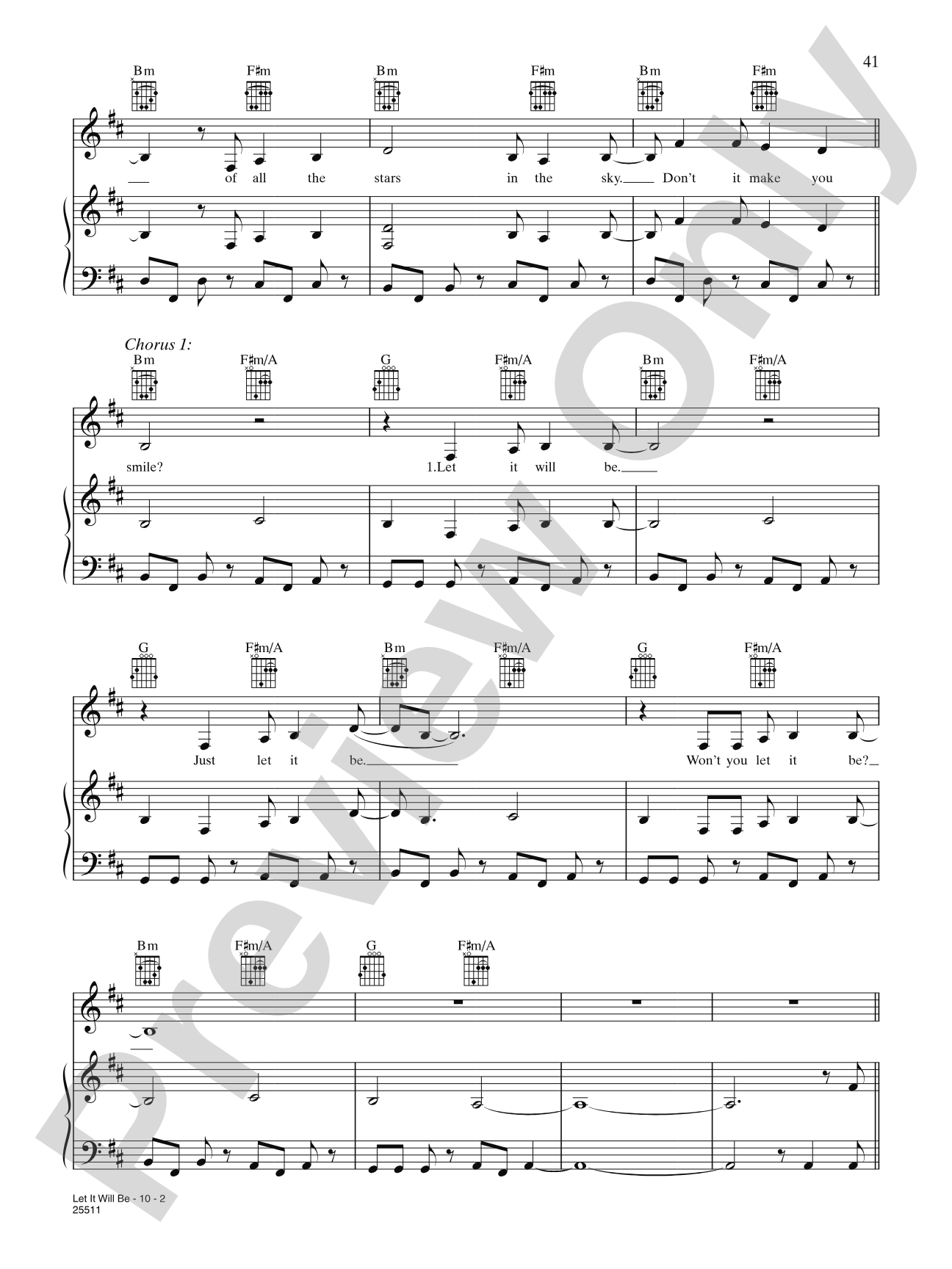 Let It Will Be: Piano/Vocal/Chords
