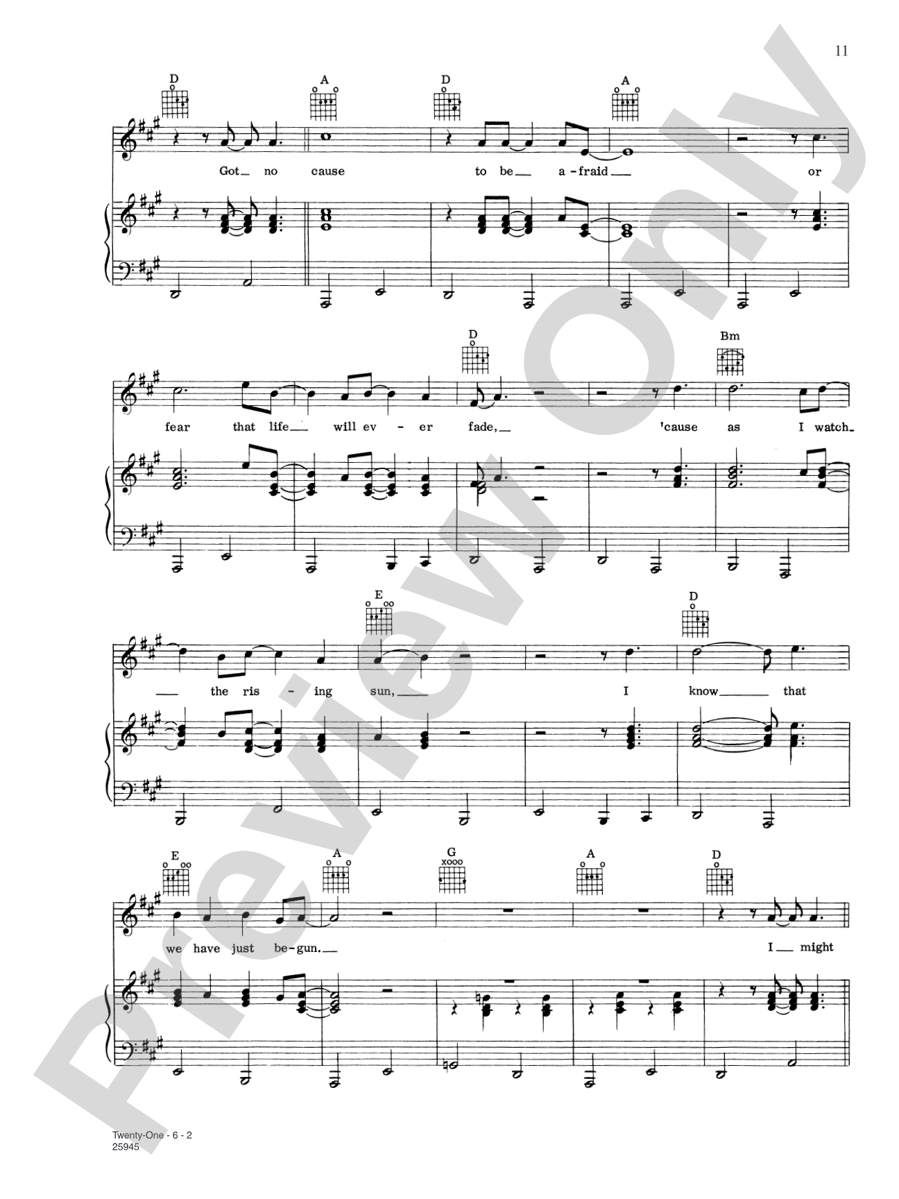 Twenty-One: Piano/Vocal/Chords