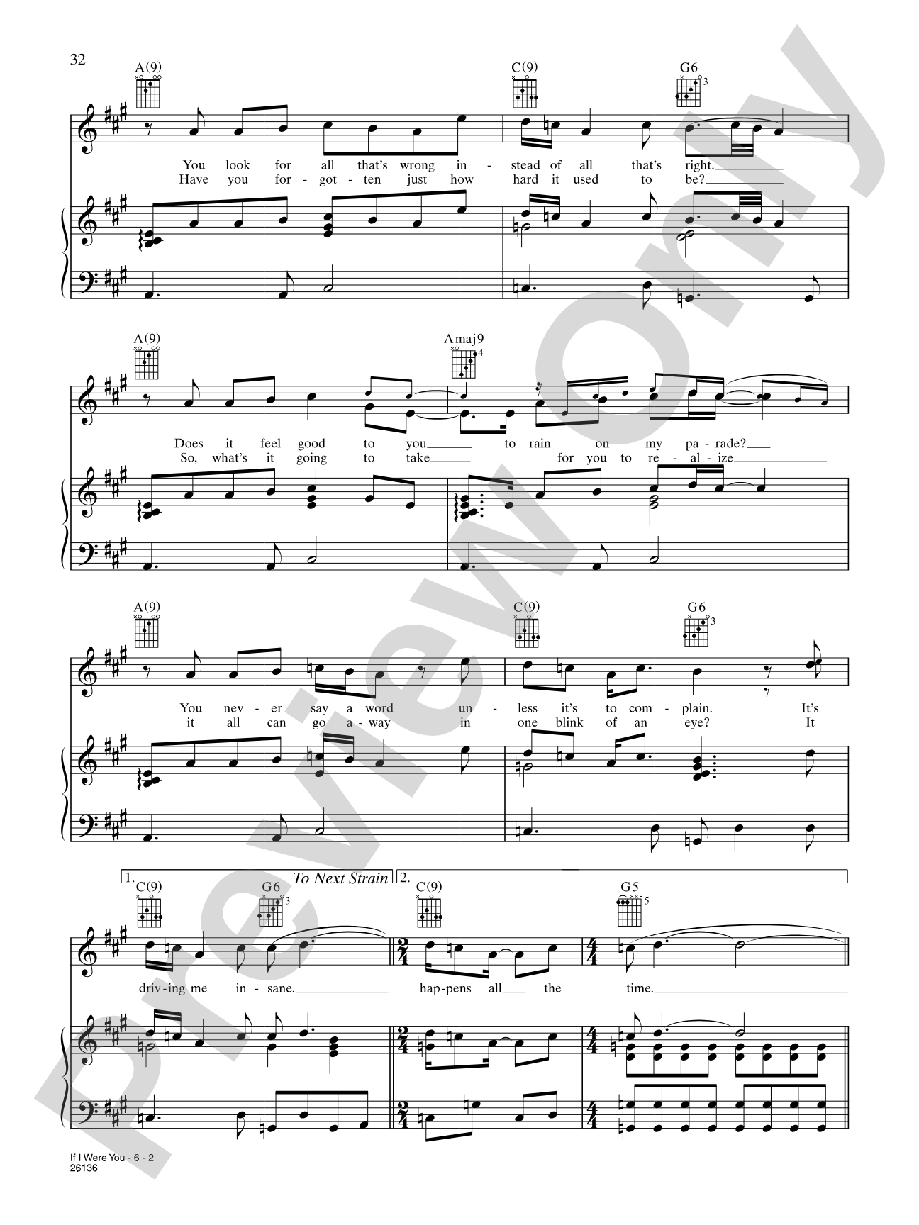 If I Were You: Piano/Vocal/Chords
