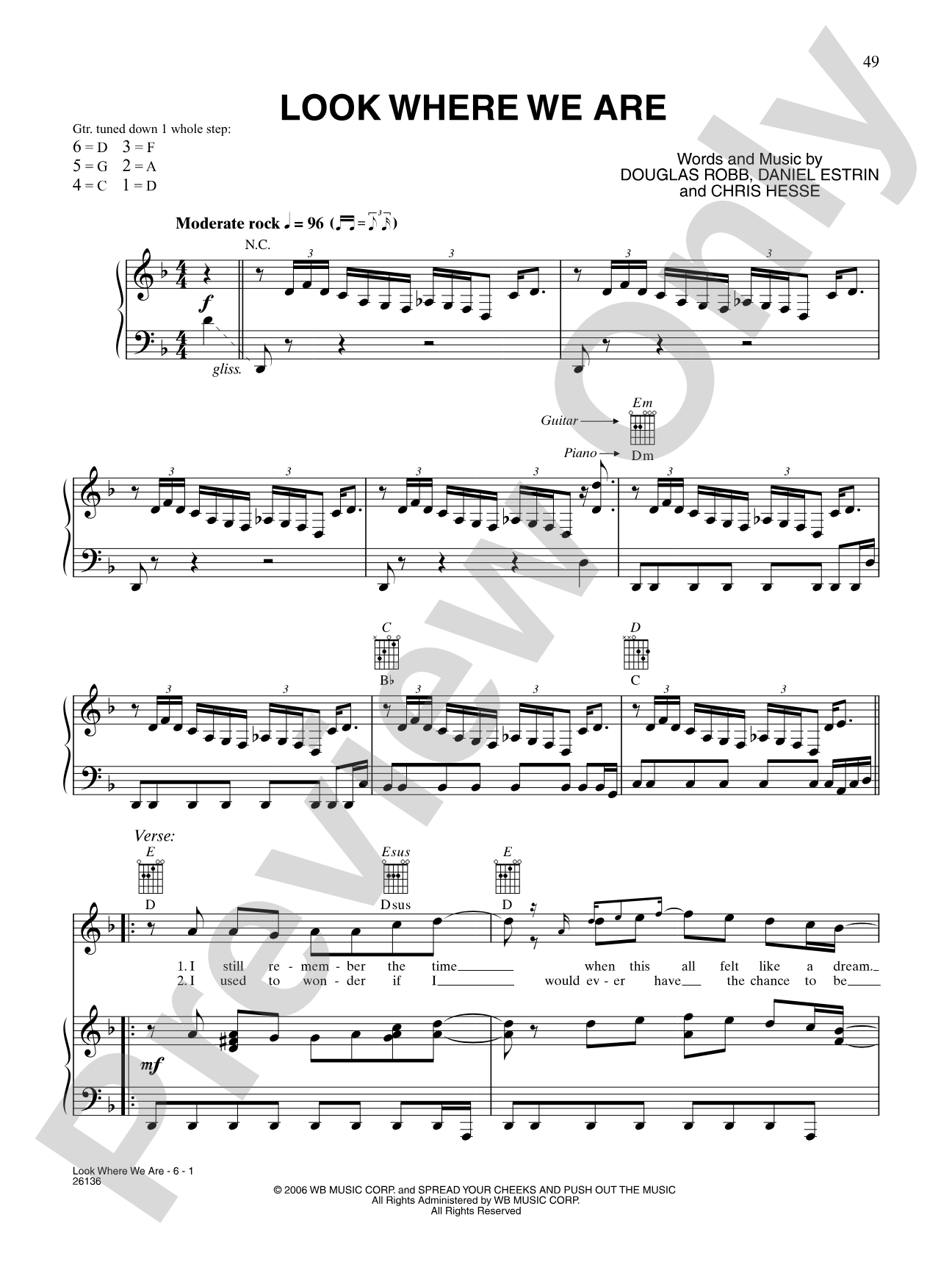 Look Where We Are: Piano/Vocal/Chords