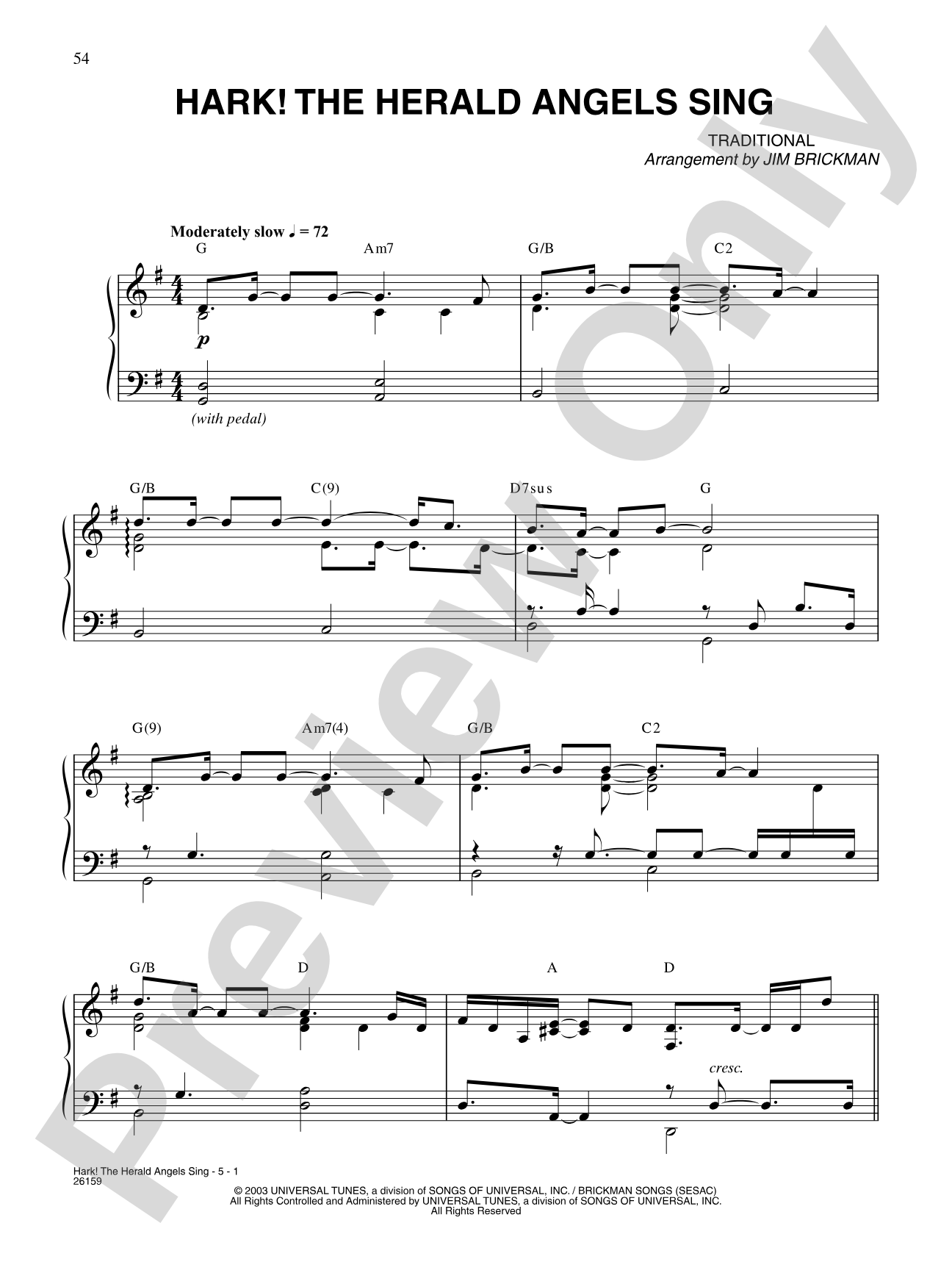 Hark! The Herald Angels Sing: Piano/Vocal/Chords