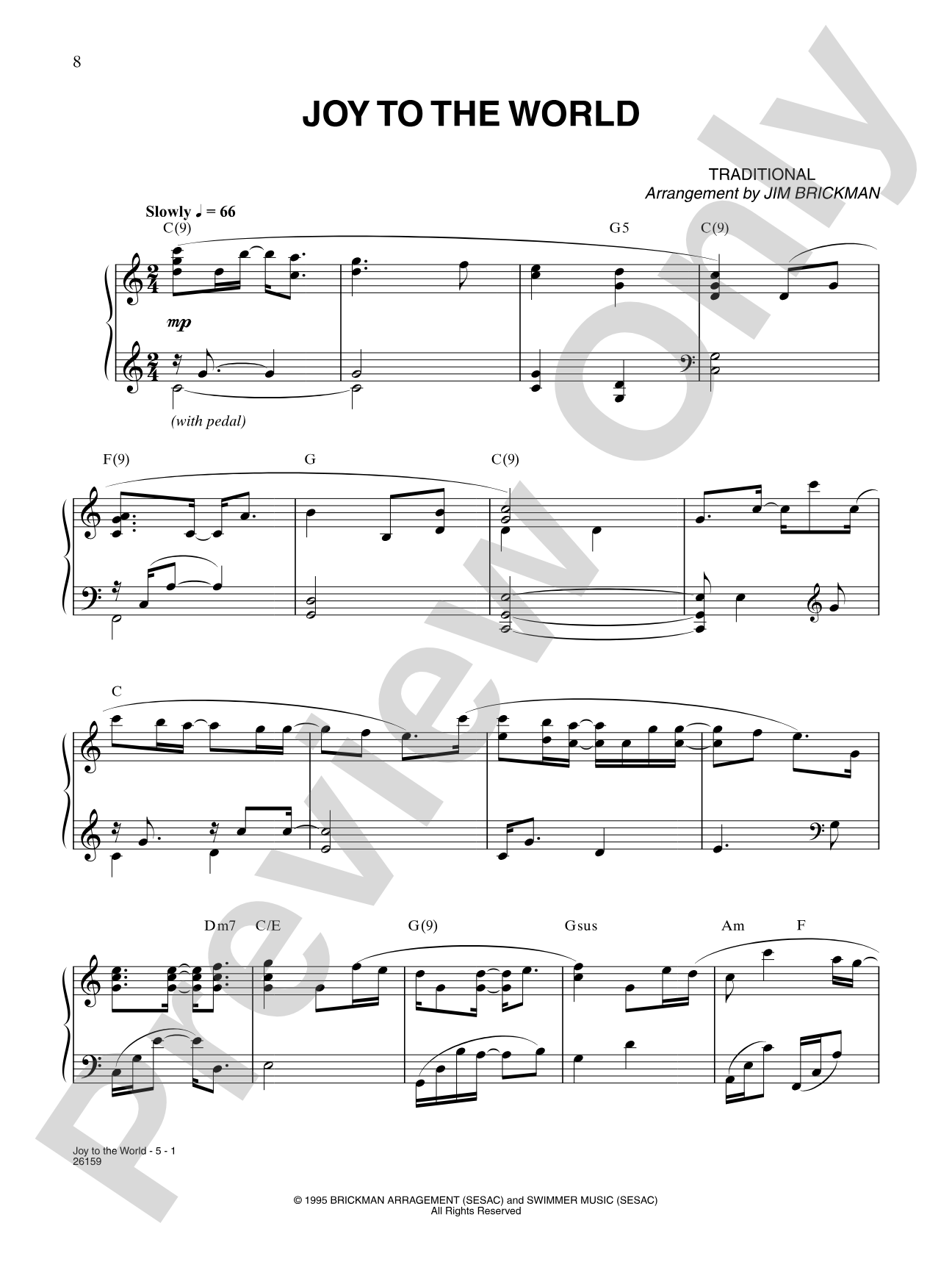 Joy To The World: Piano/Vocal/Chords